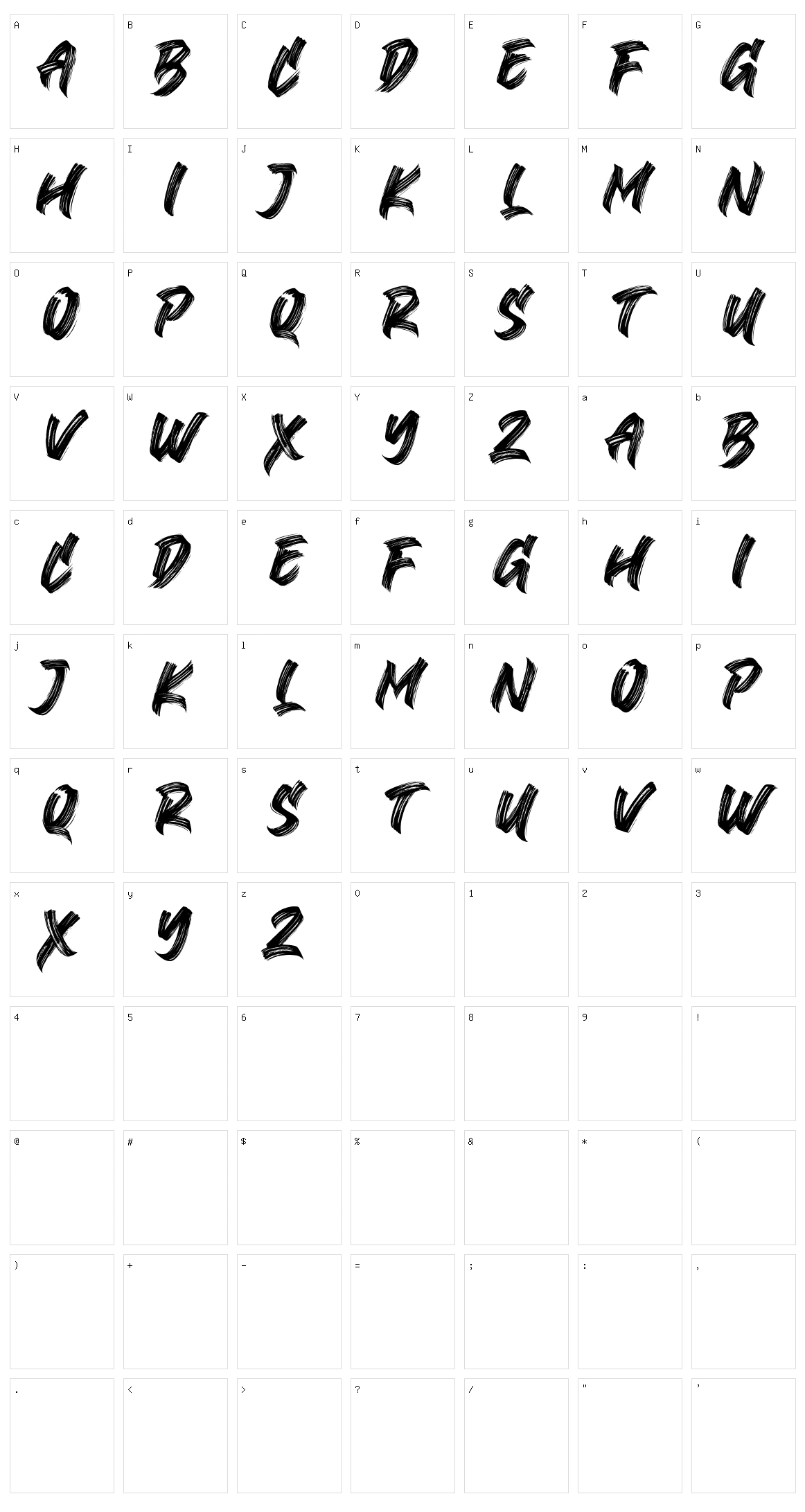 Black Bruno Character Set