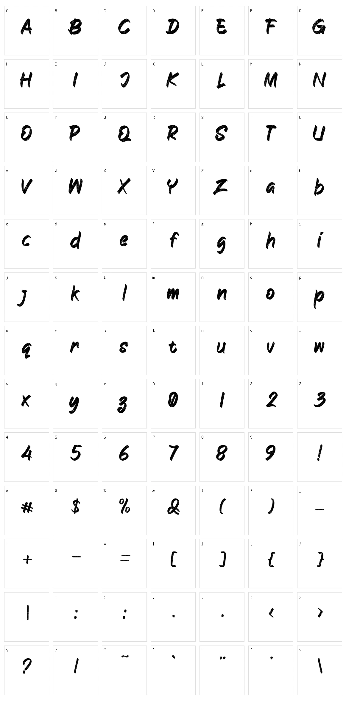 Blackboard Character Set