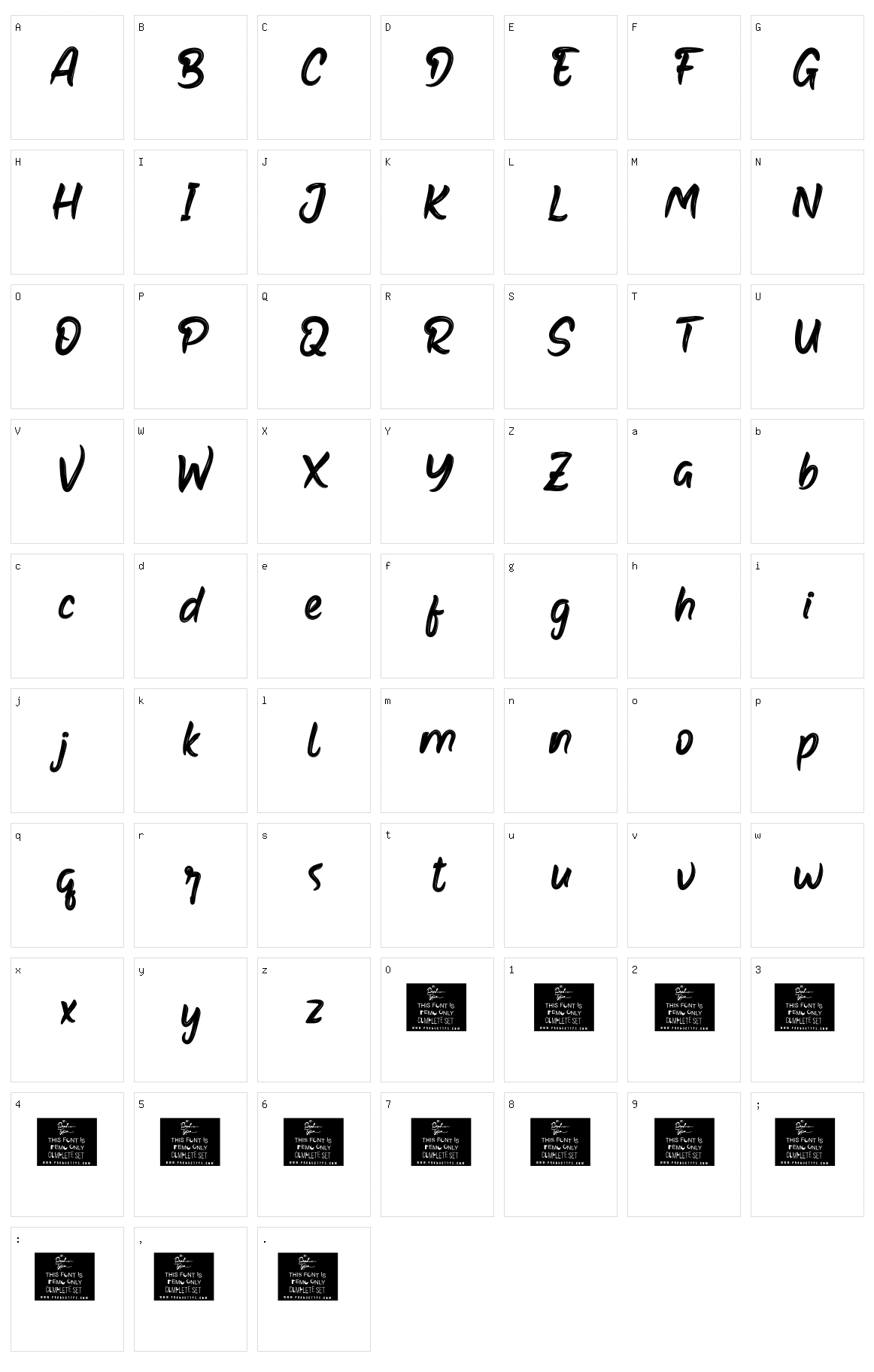 Abreact Character Set