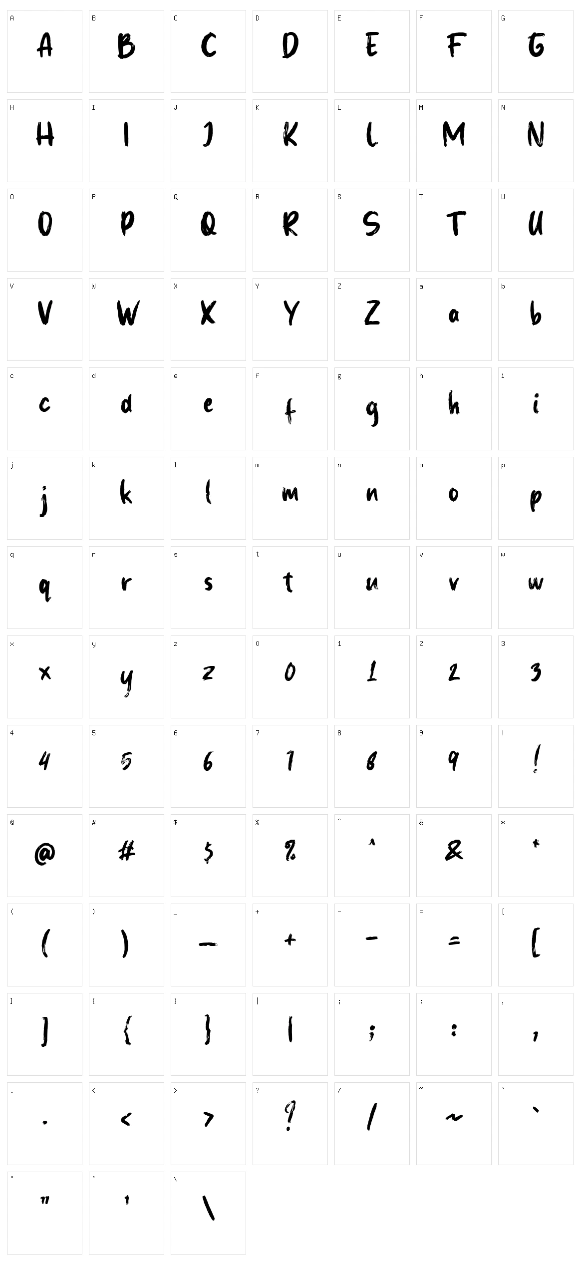 Wildrock Character Set