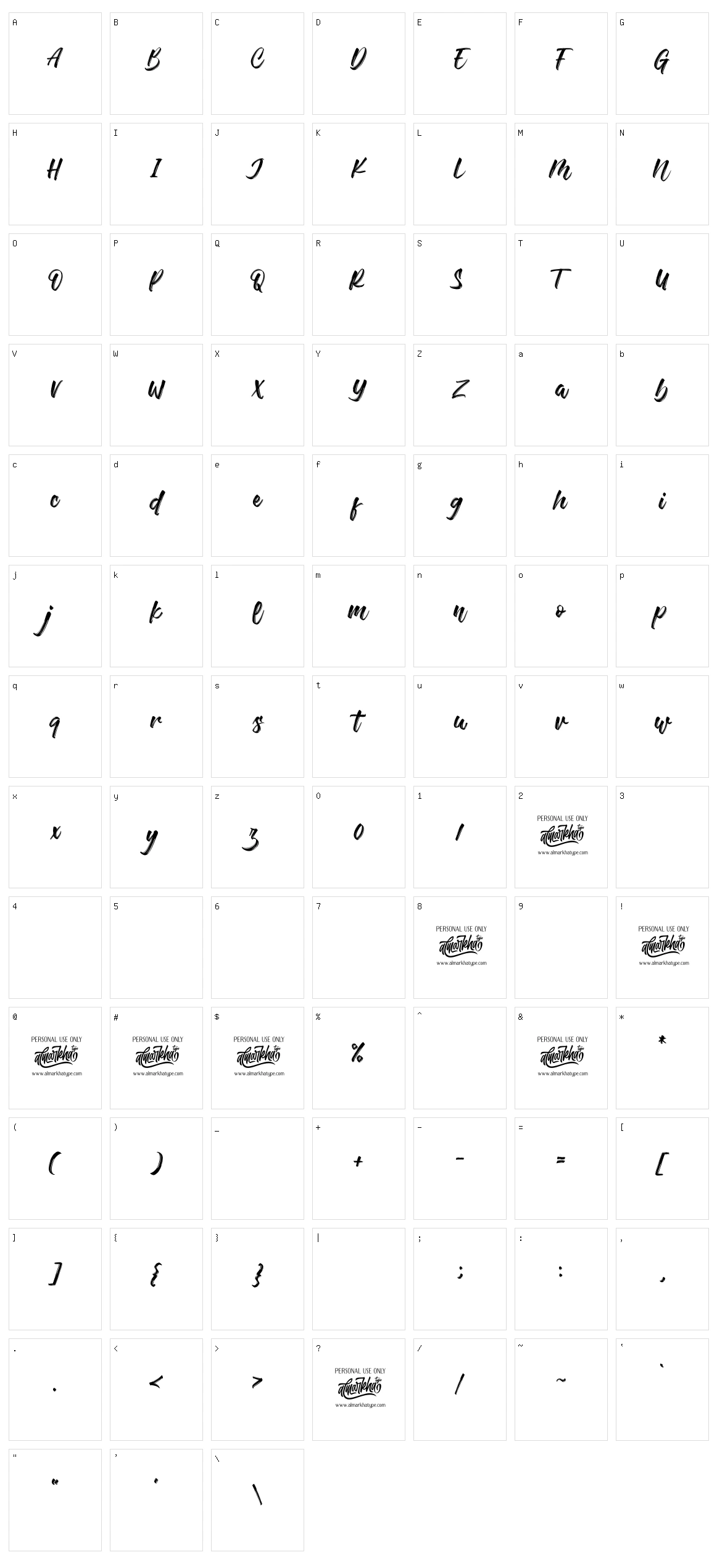 Bettawork Character Set