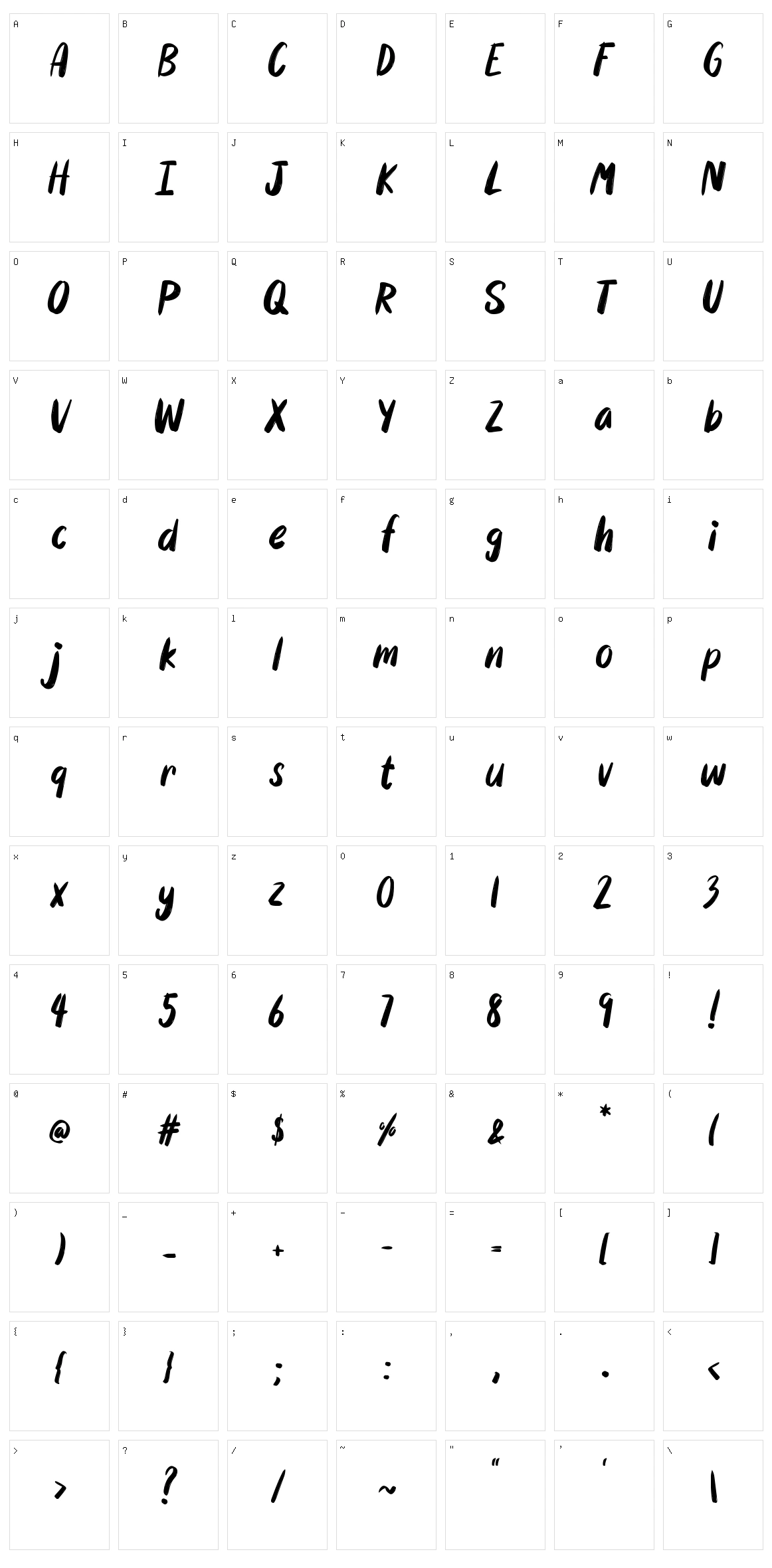 Americano Character Set