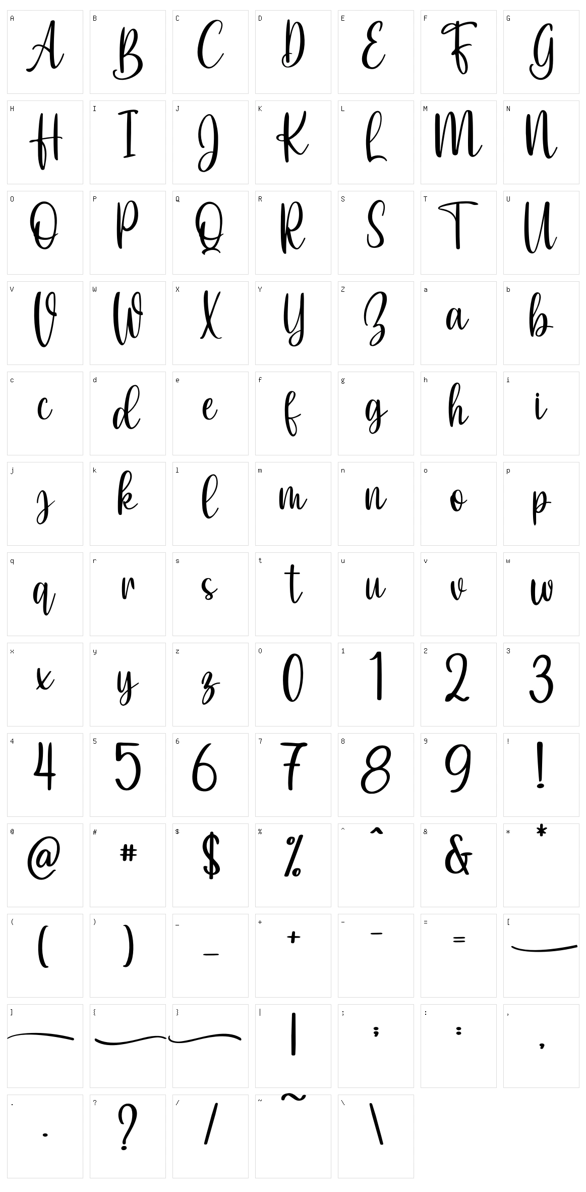 Authentic Urban Sans Character Set