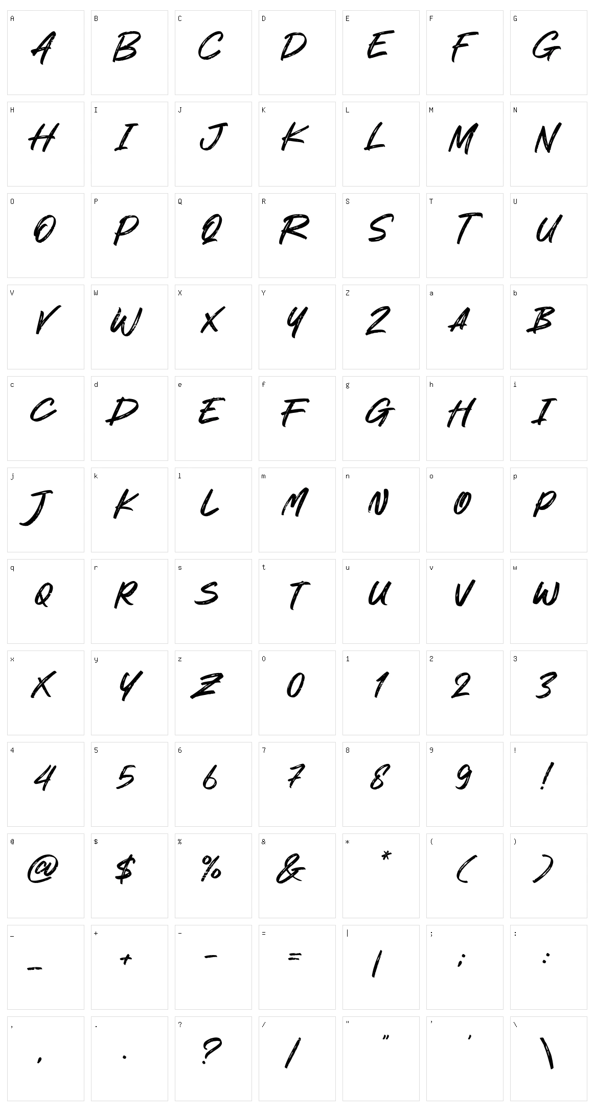 Foxgrab Character Set