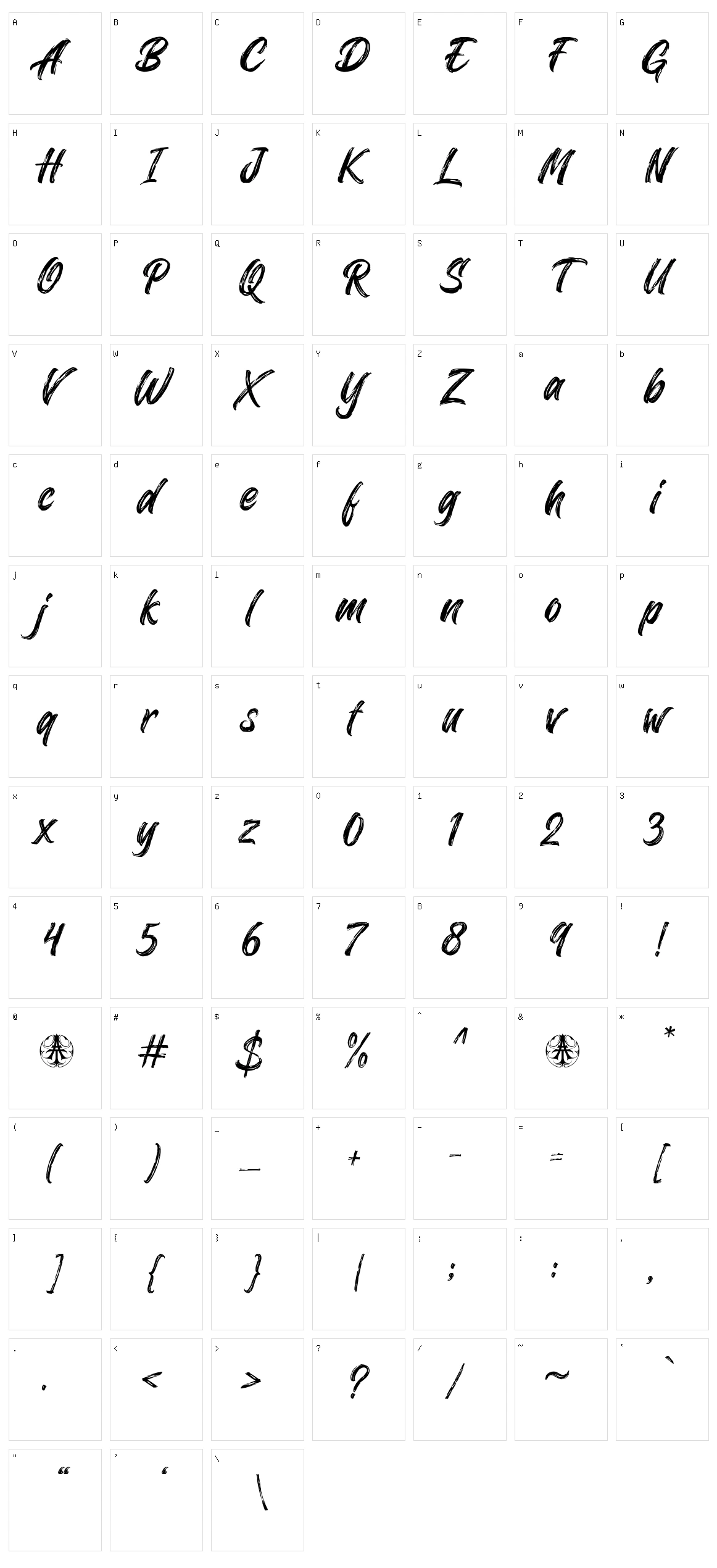 Vorthmirq Character Set