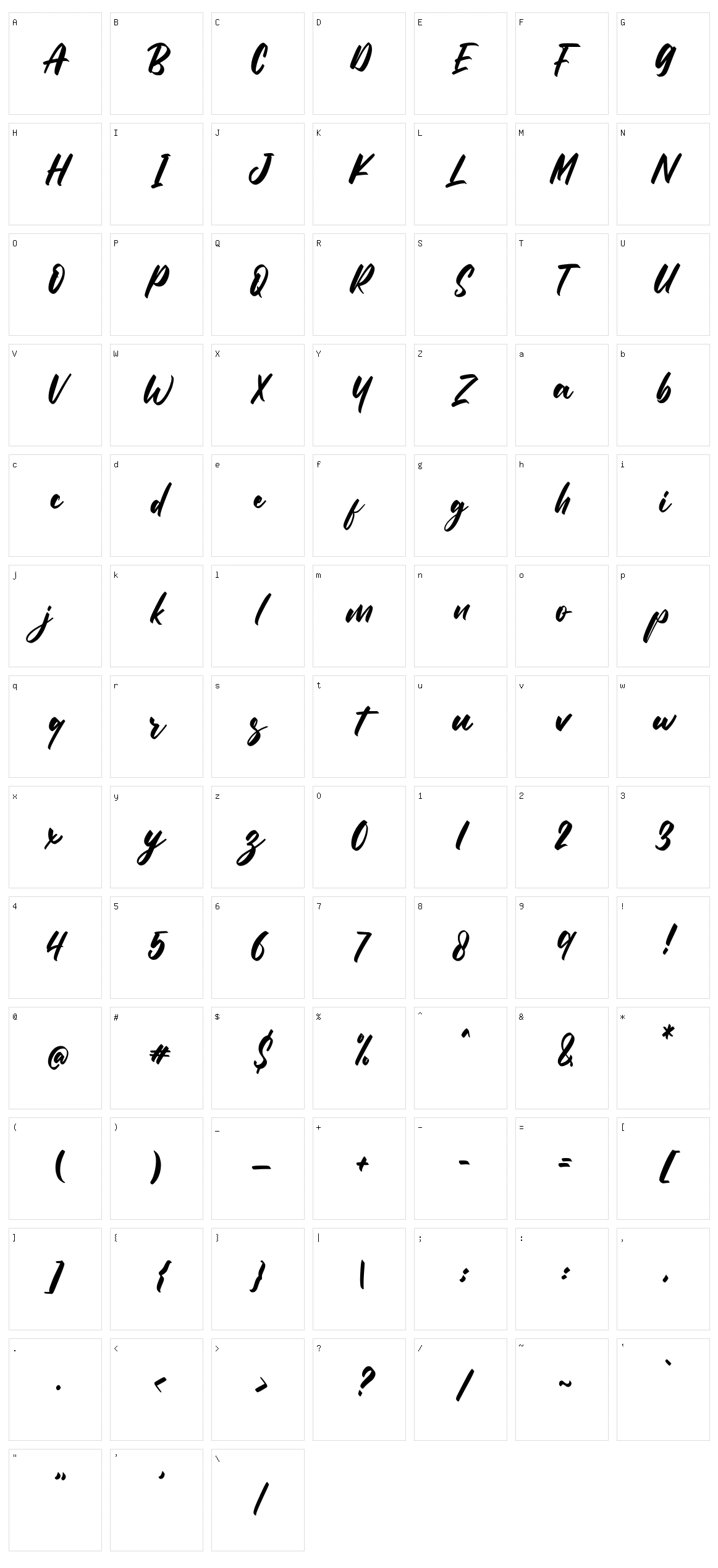 Bartolome Character Set