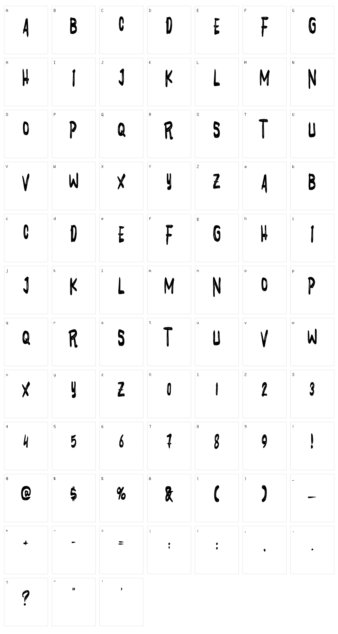 Nyctophobia Character Set
