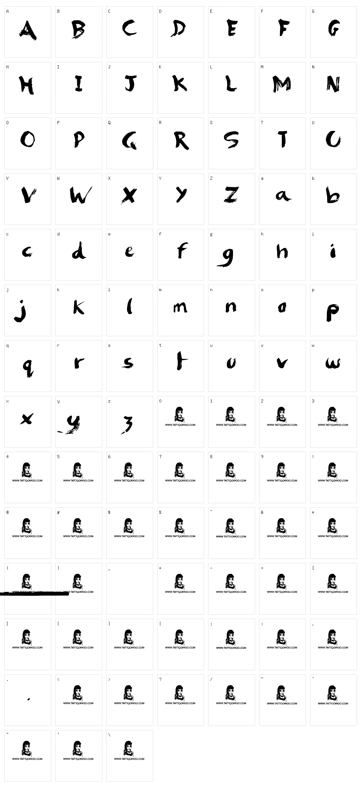 Brush Strokes Character Set