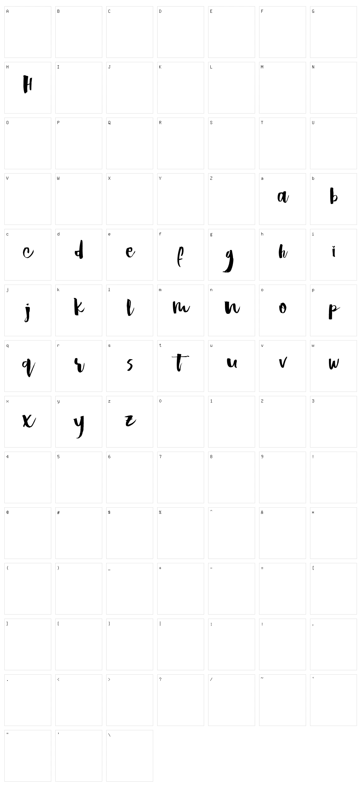 Hastagirl Character Set