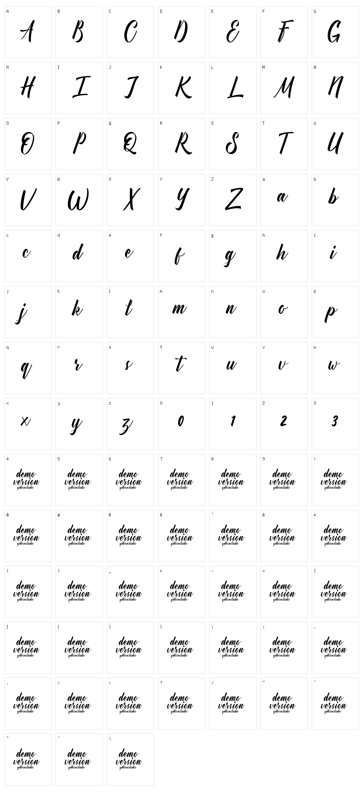 Manhattan Character Set