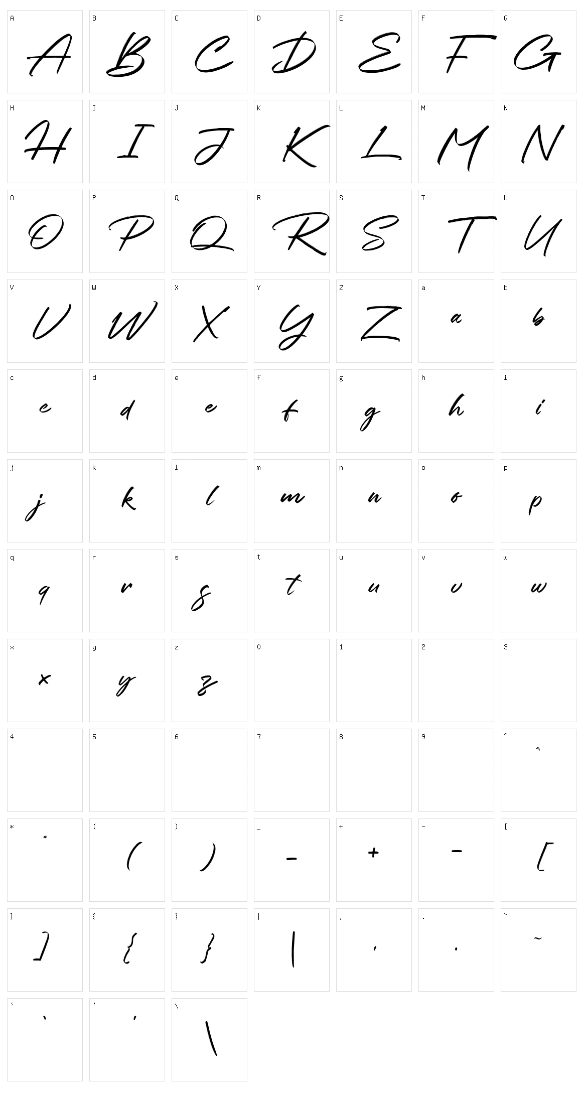 Chalifor Dalsatic Character Set