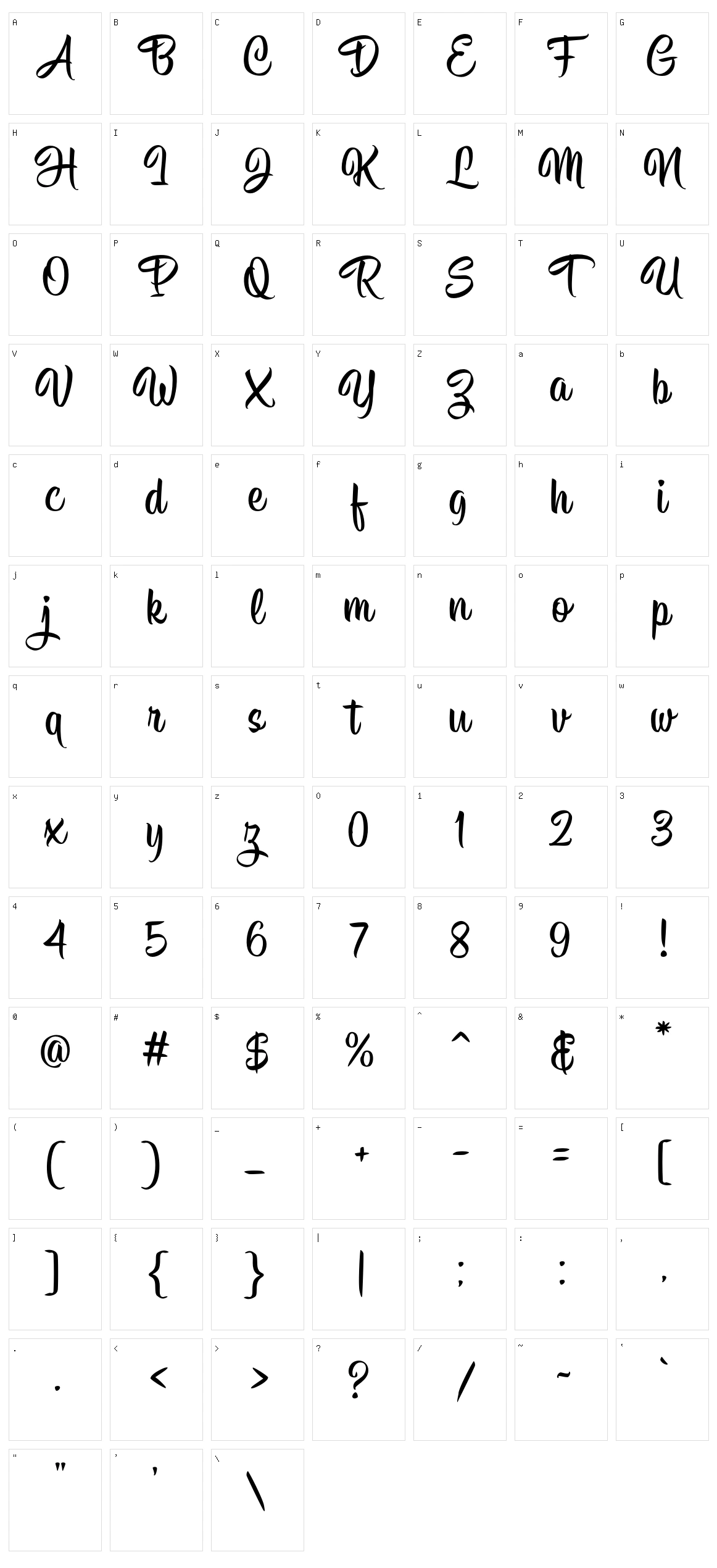 Hisyam Script Character Set