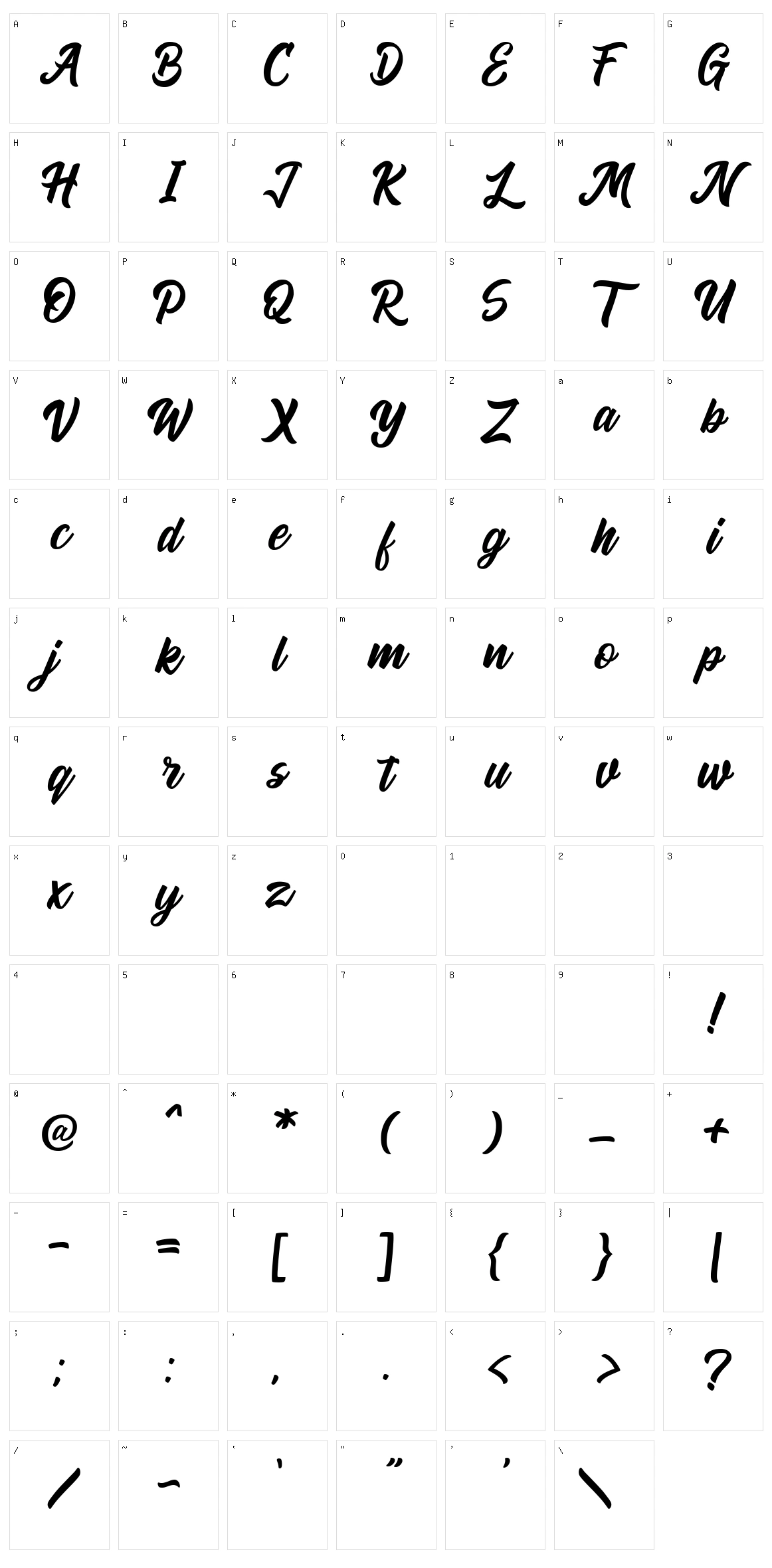 Andora Character Set
