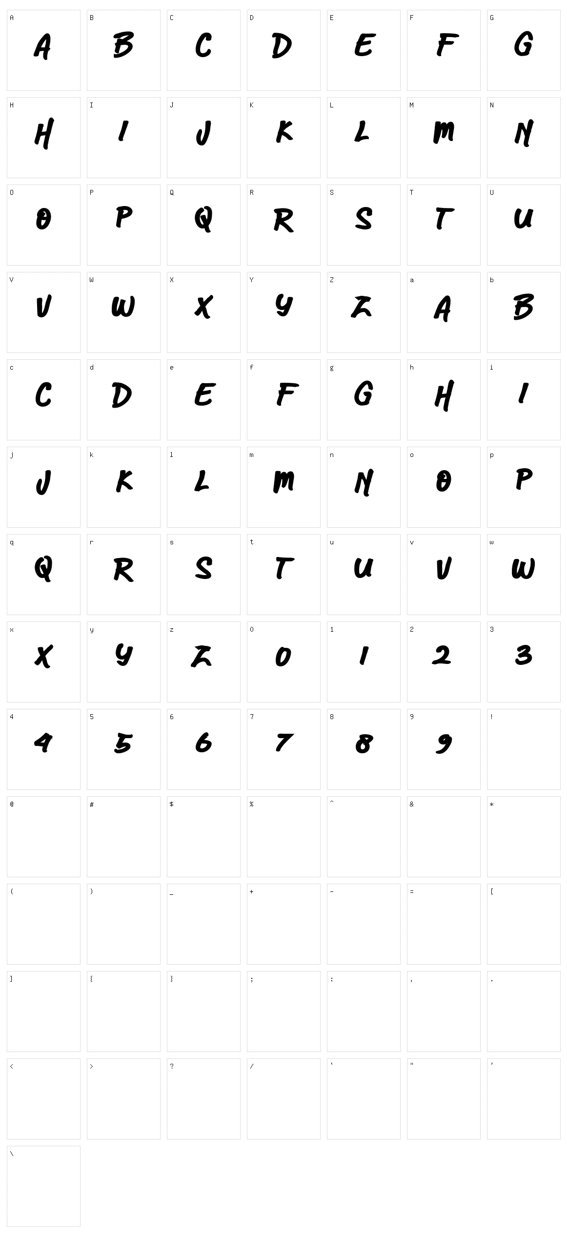 Brieston Character Set