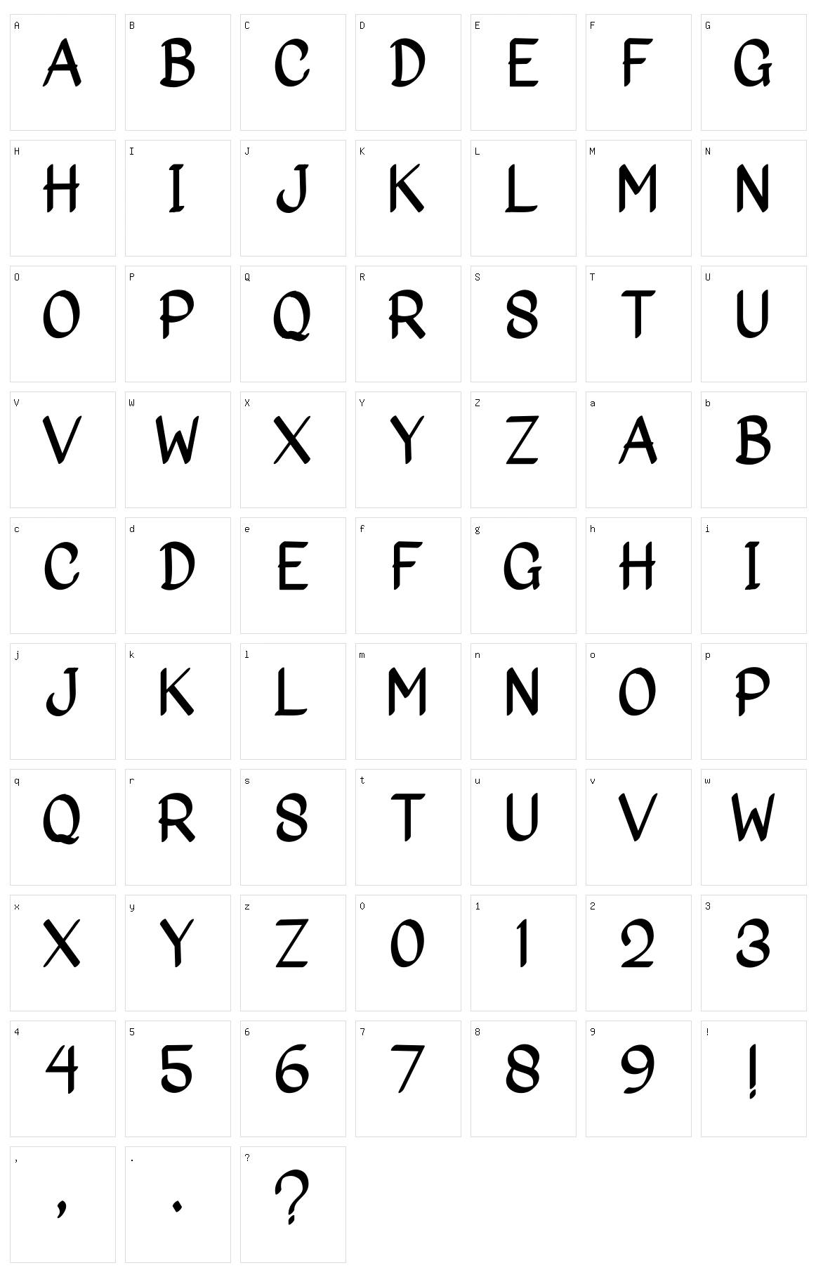 Big Marker Character Set