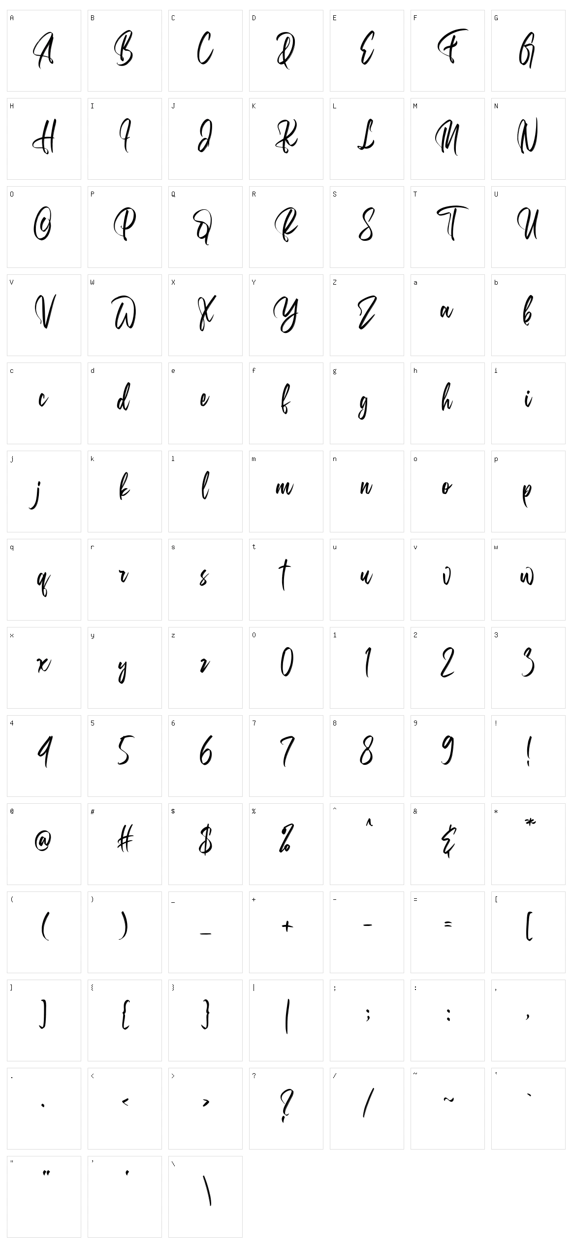 Belgedes Character Set