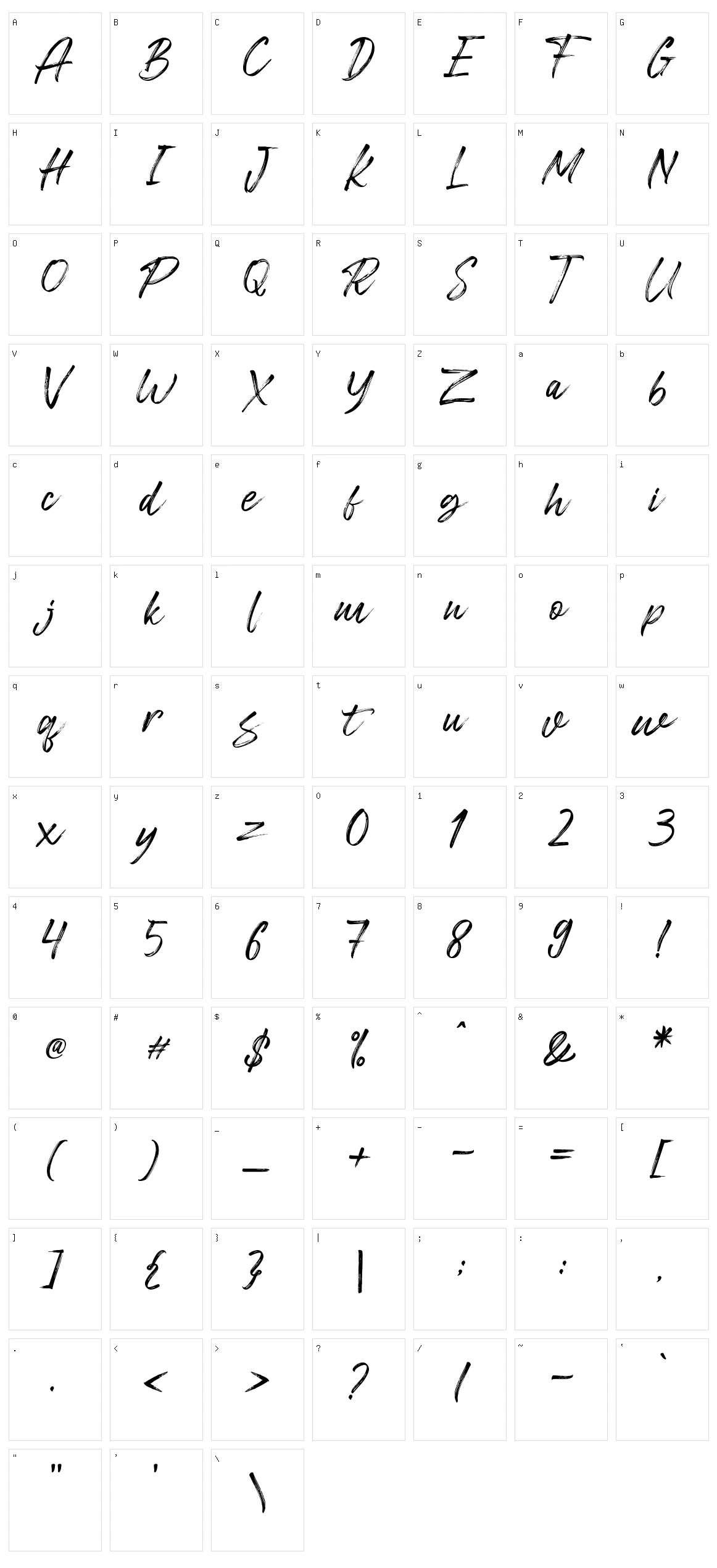 Freshline Character Set