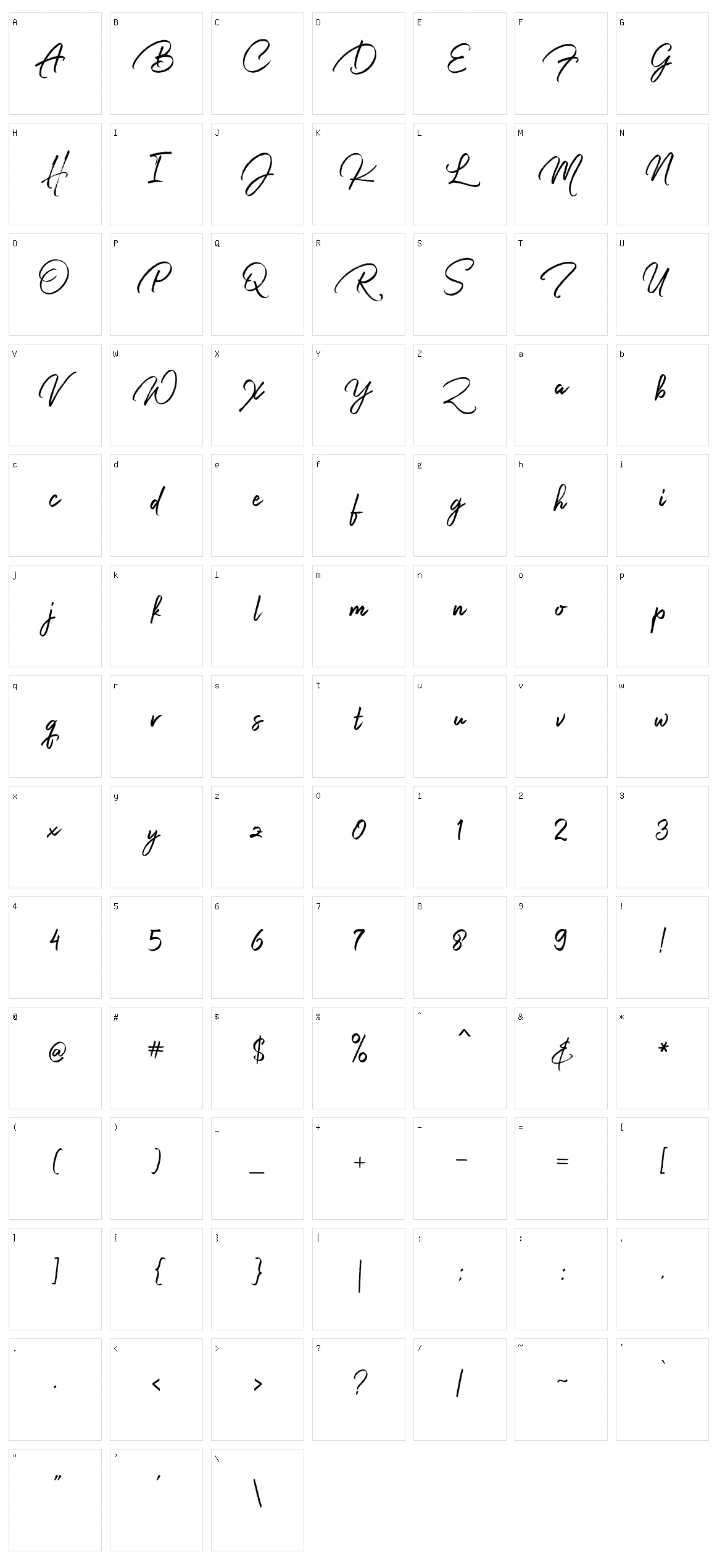 Harista Character Set