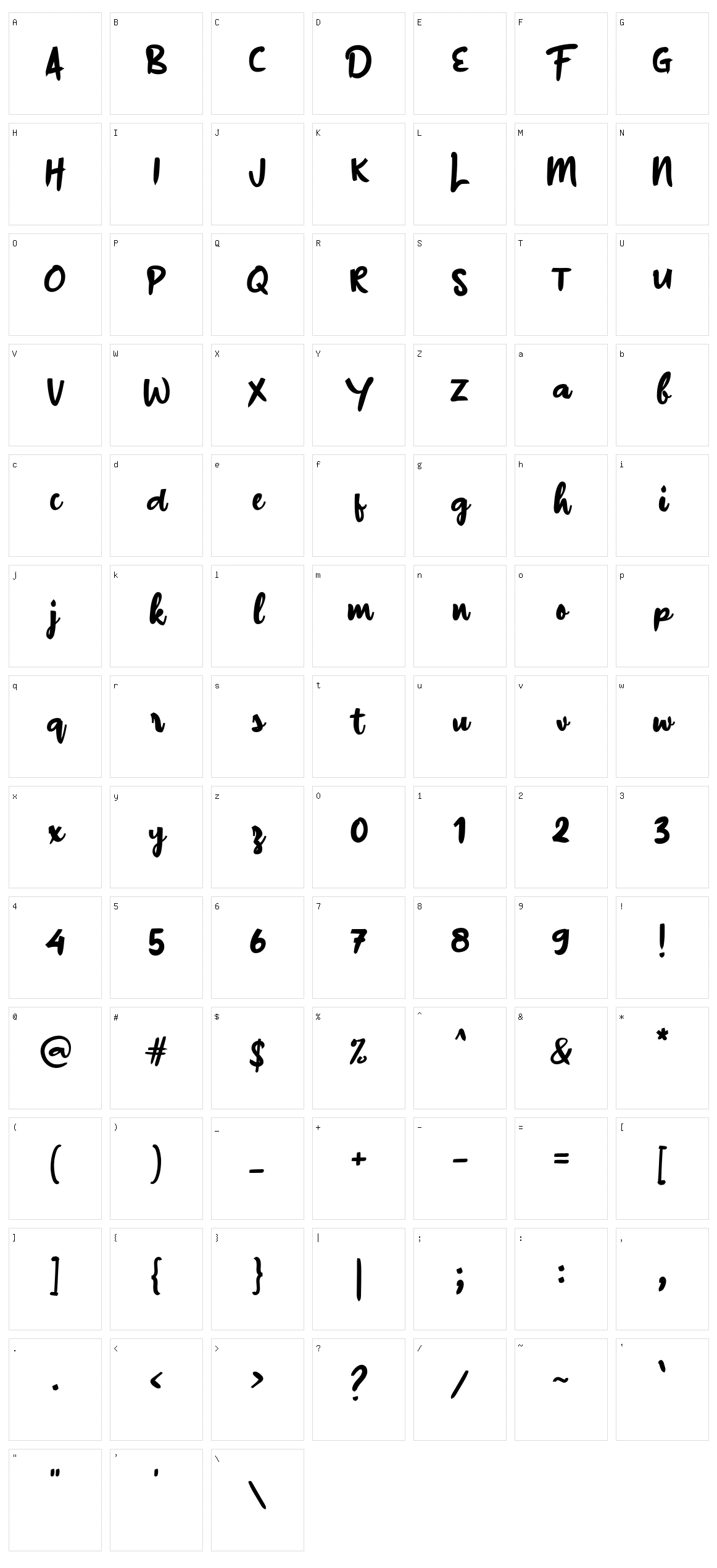 A Buster Down Character Set