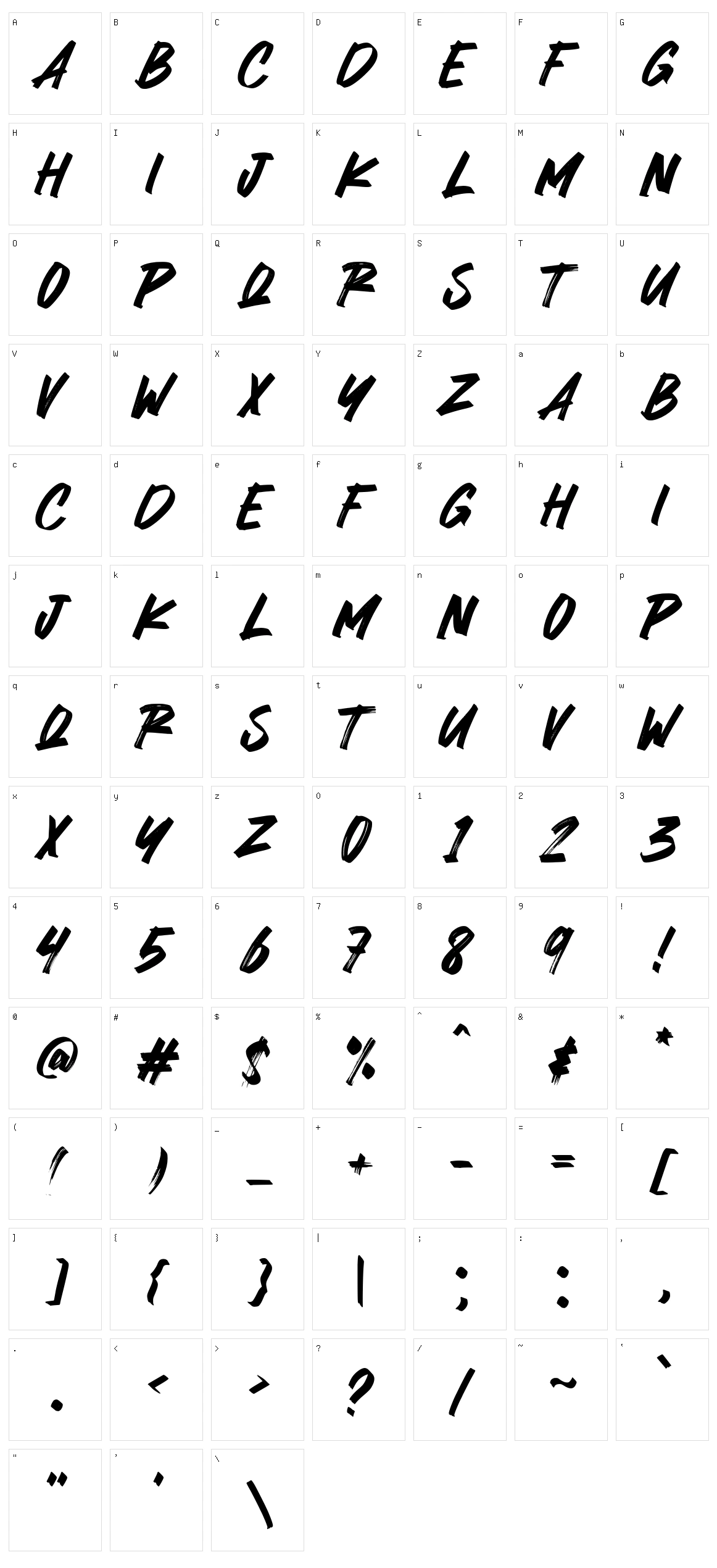 Melancoline Character Set