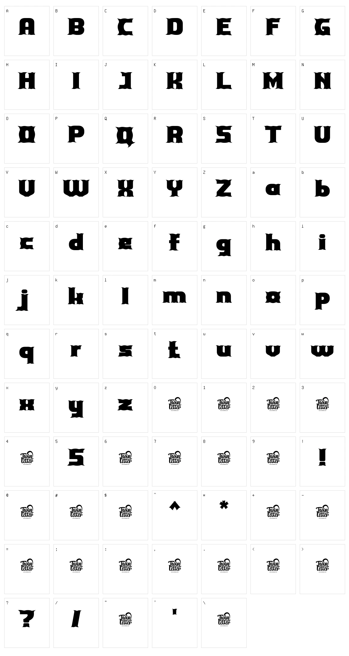 Kehunix Character Set