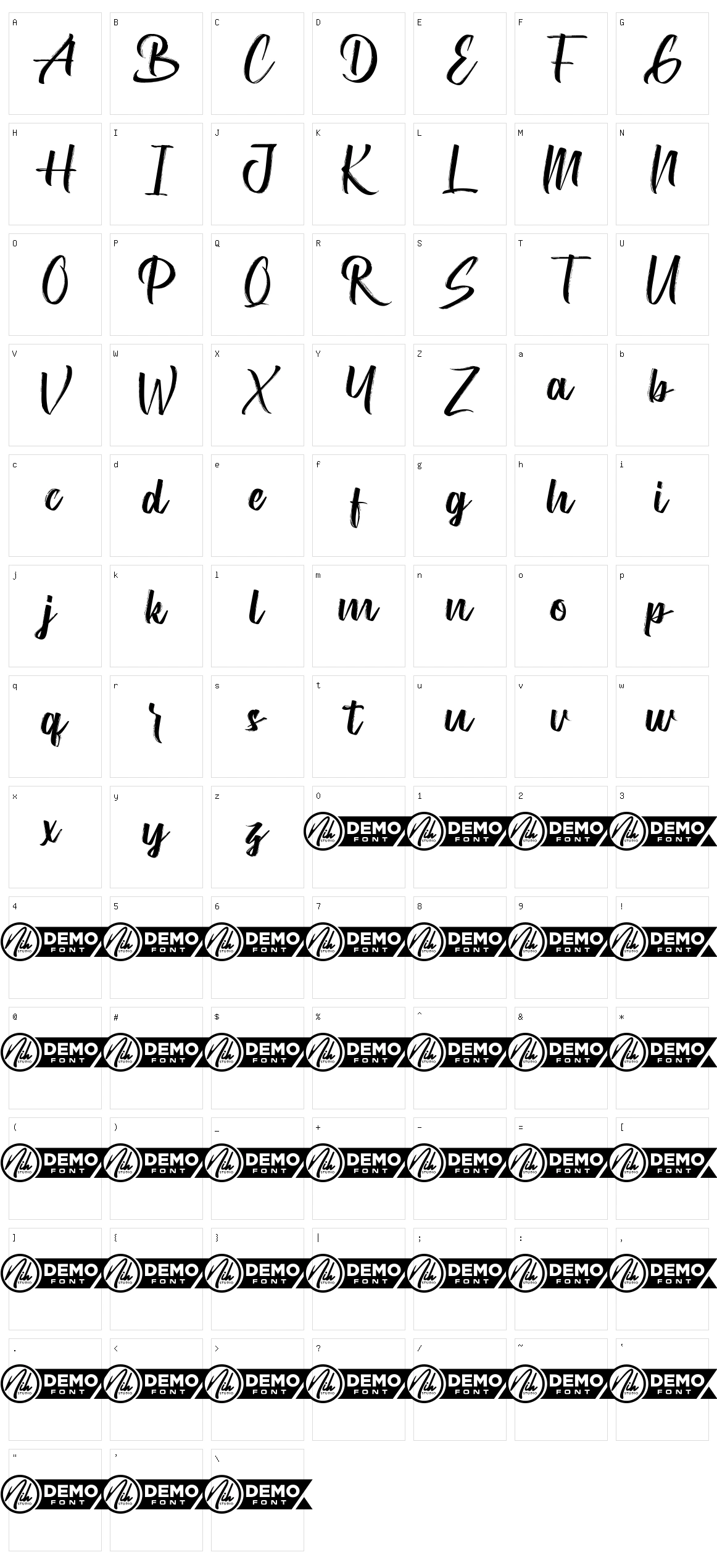 Brushwork Character Set