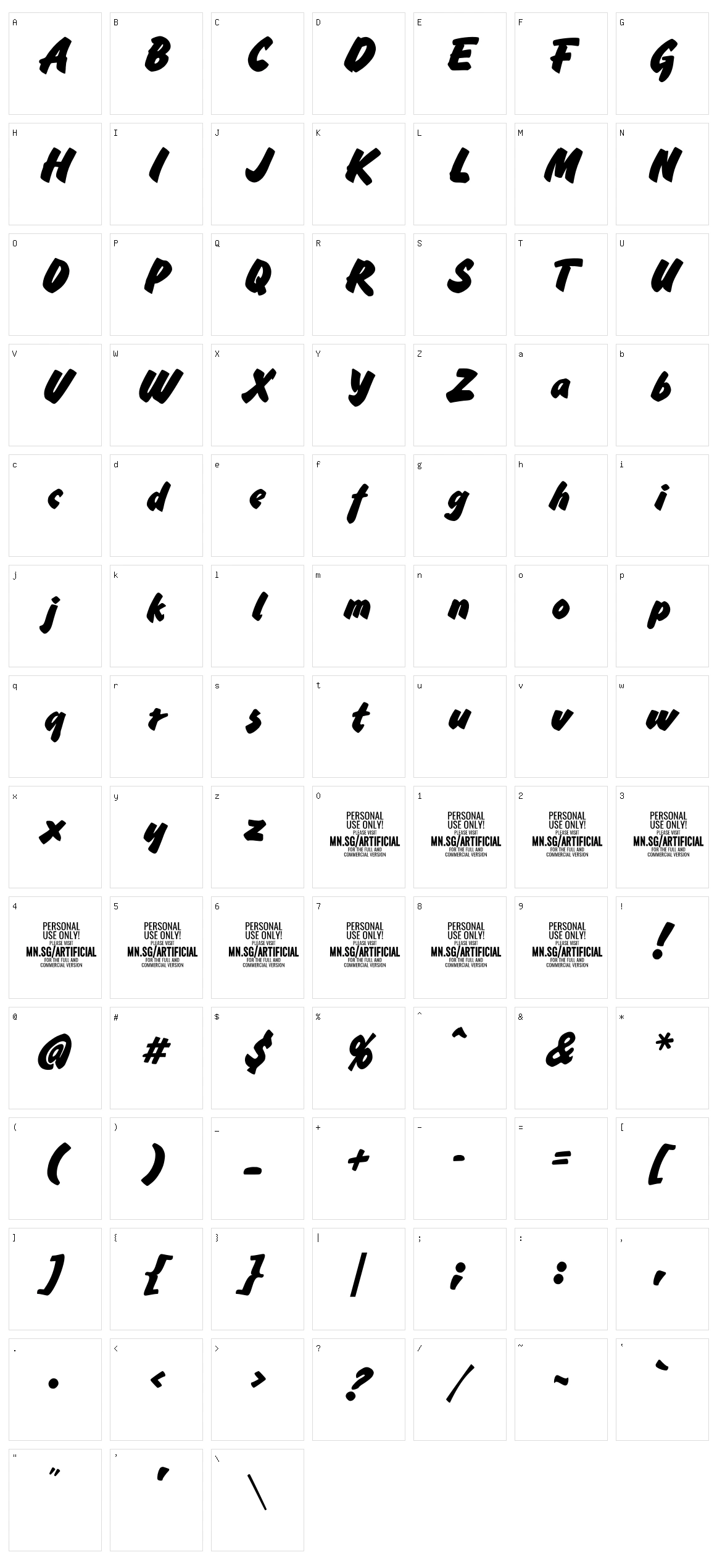 Artificial Intelligence Character Set