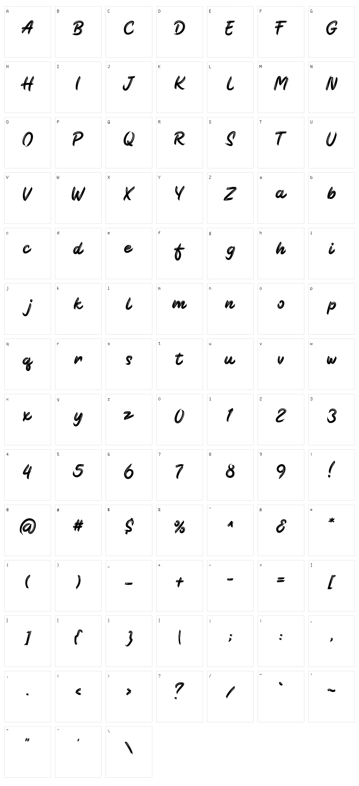 Black Sparrow Character Set