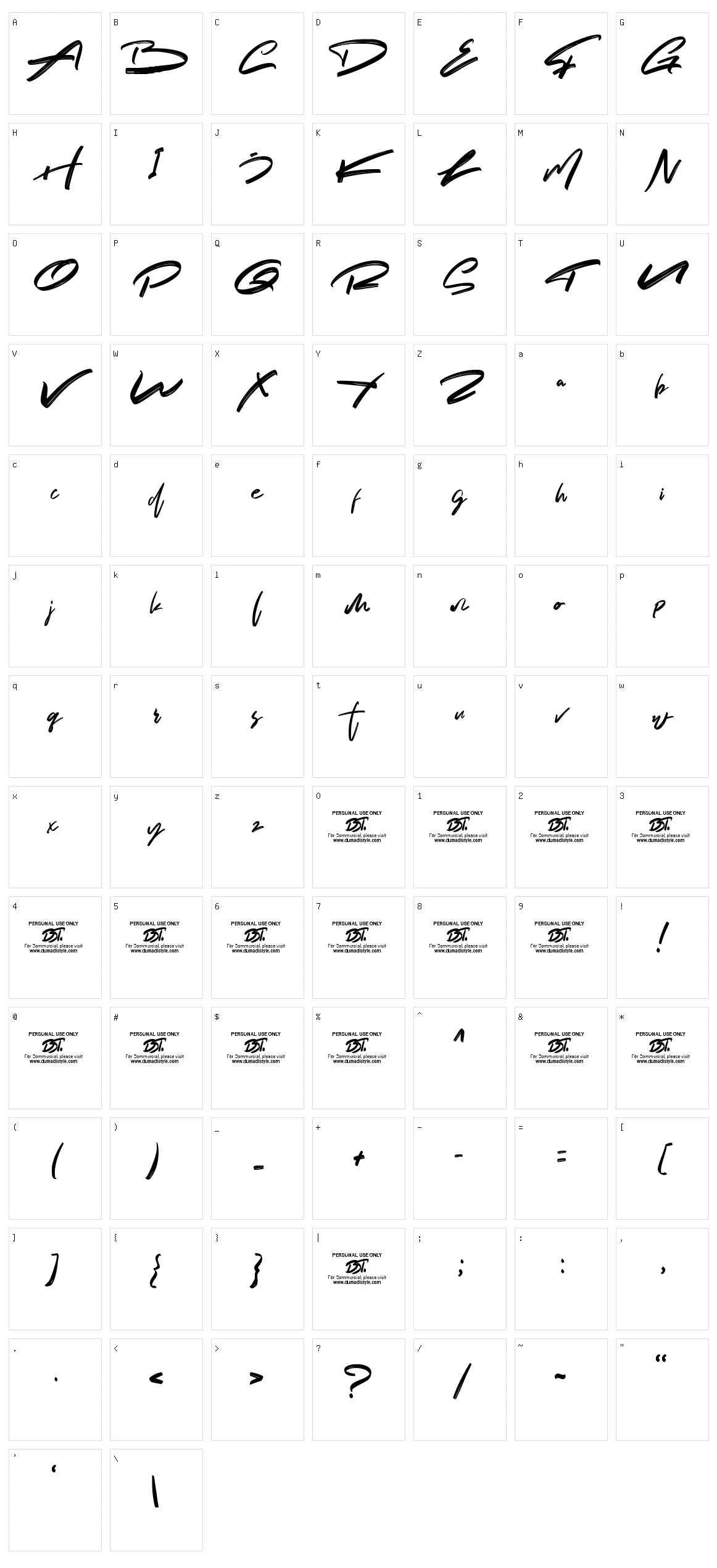 Hellombah Character Set
