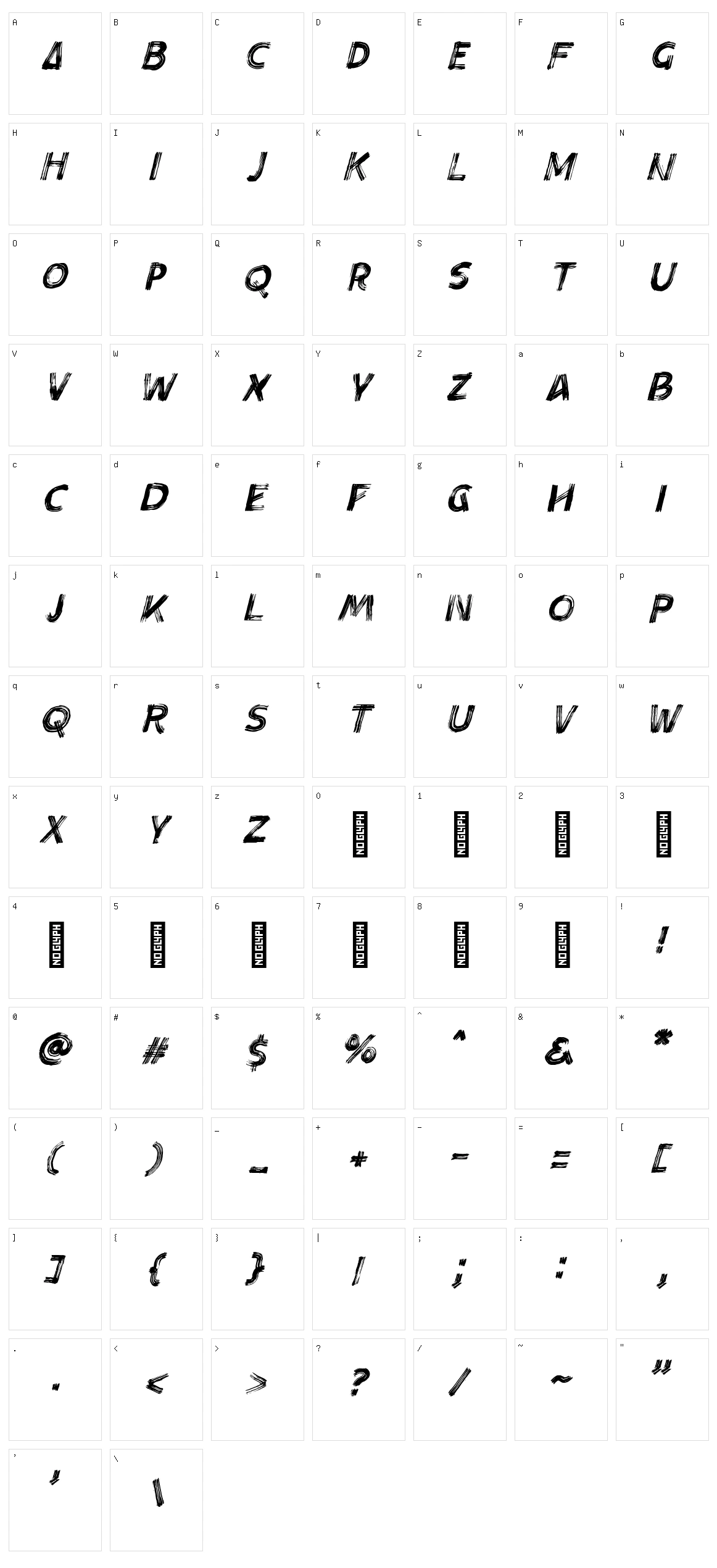 Aloha Brush Character Set