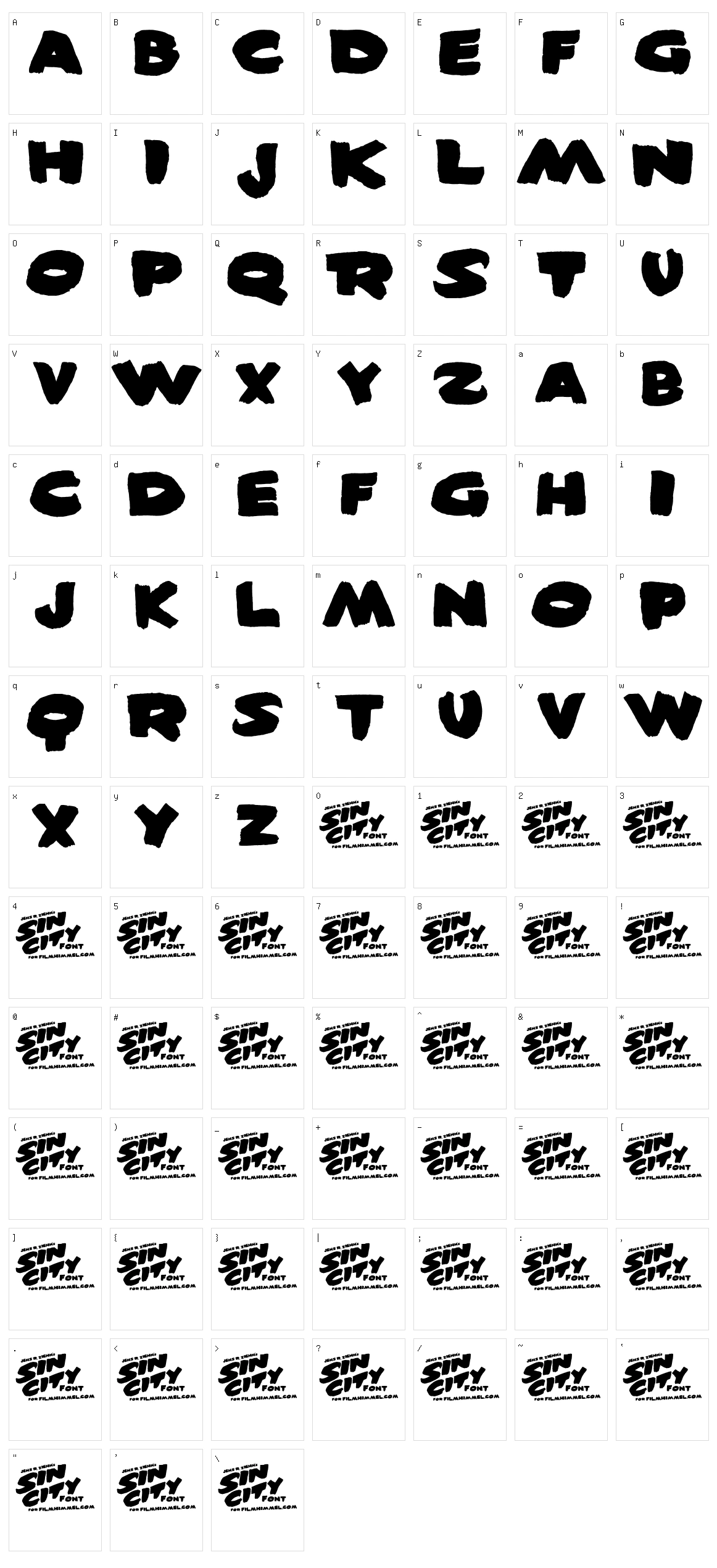 Sin City Character Set