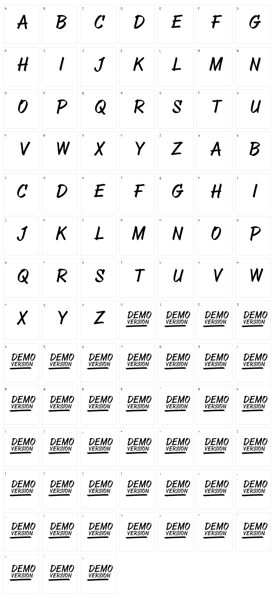 Abovea Character Set