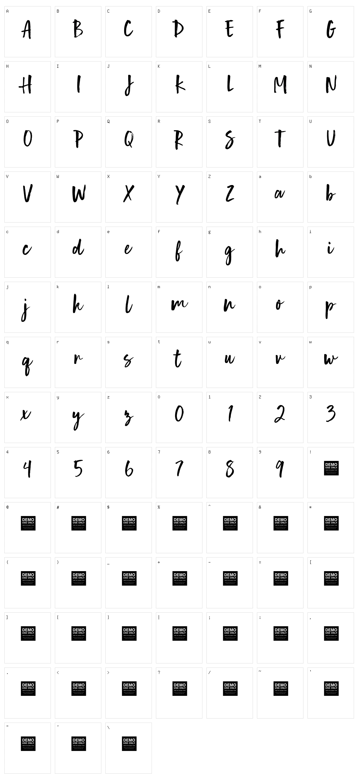 Human Nature Character Set