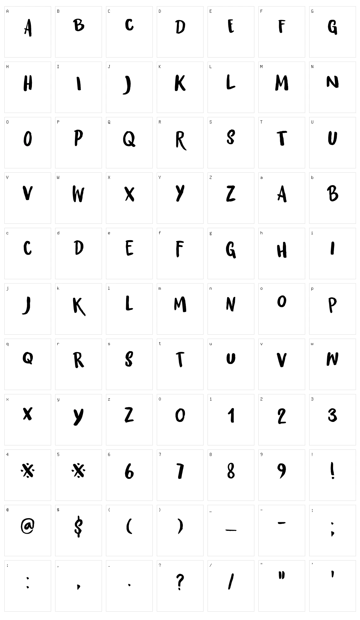 Twisted System Character Set