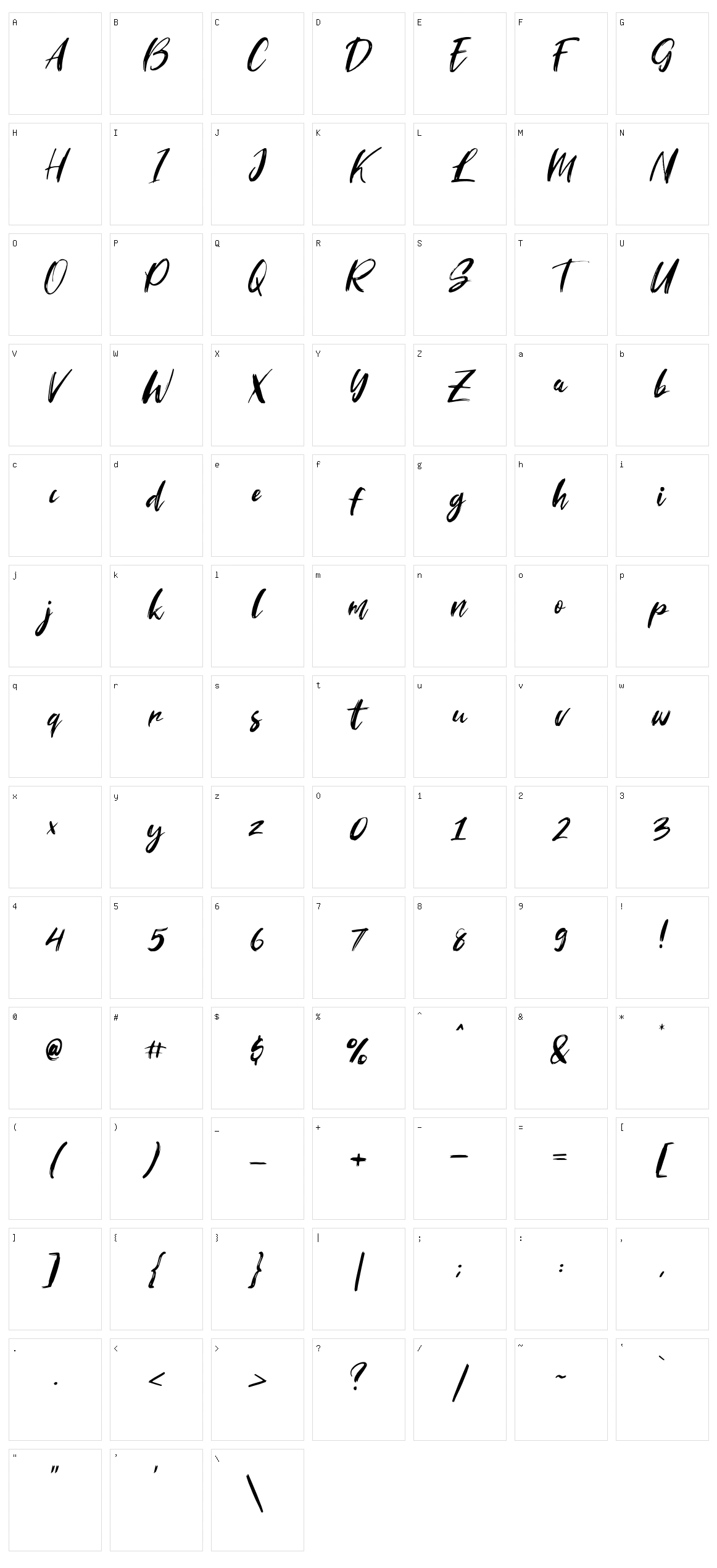 Striverx Character Set