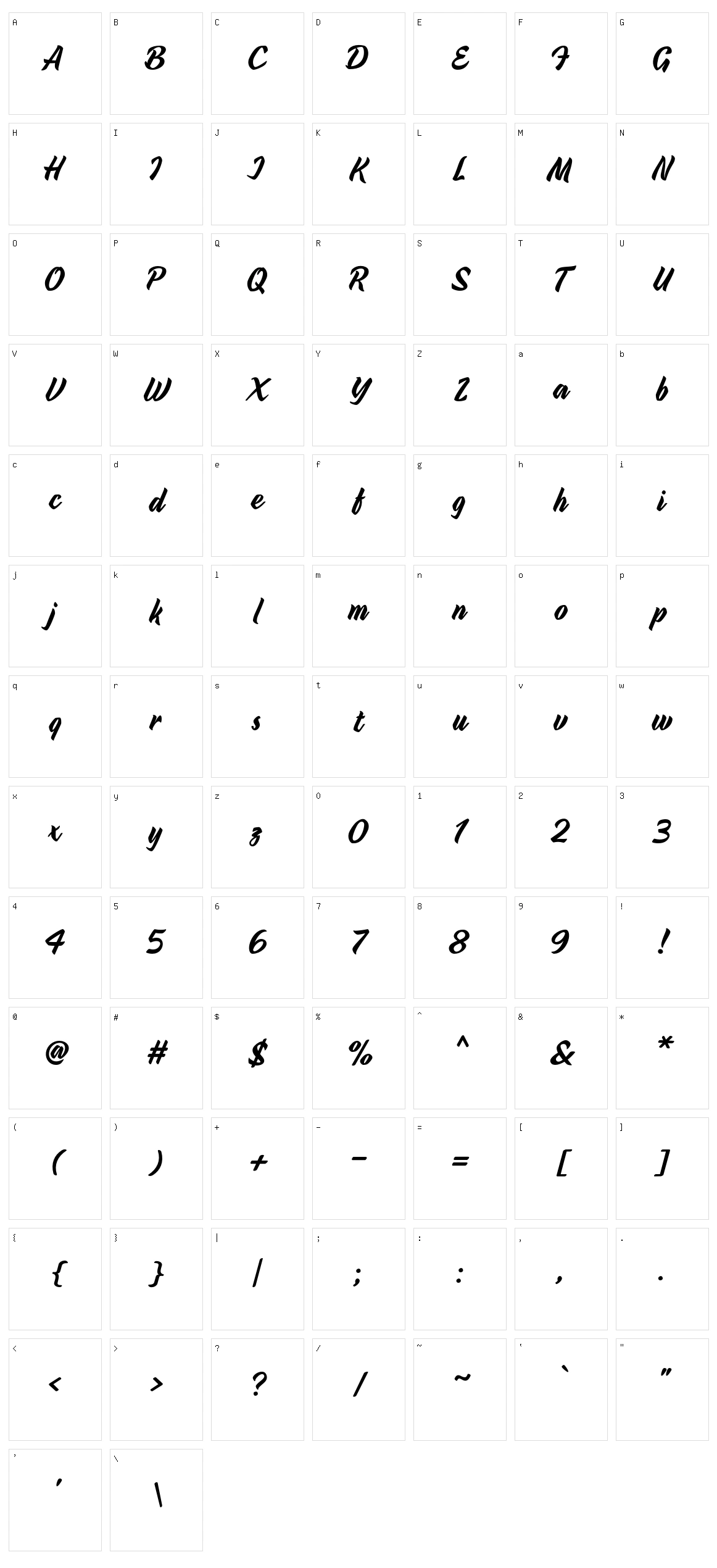 Urbax Character Set
