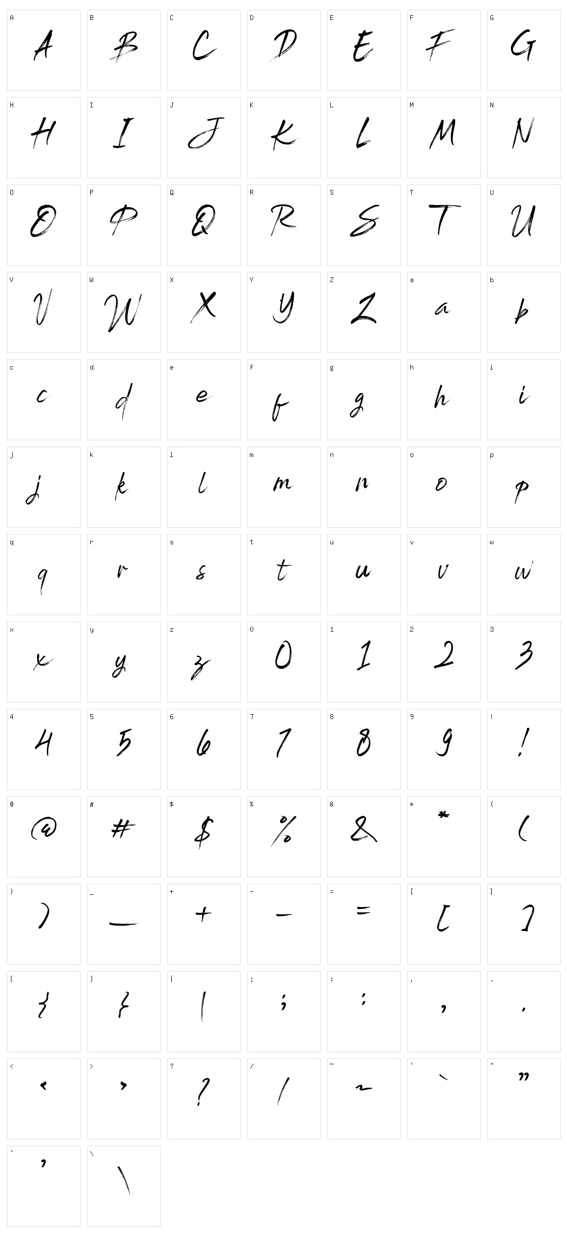 Brightside Character Set