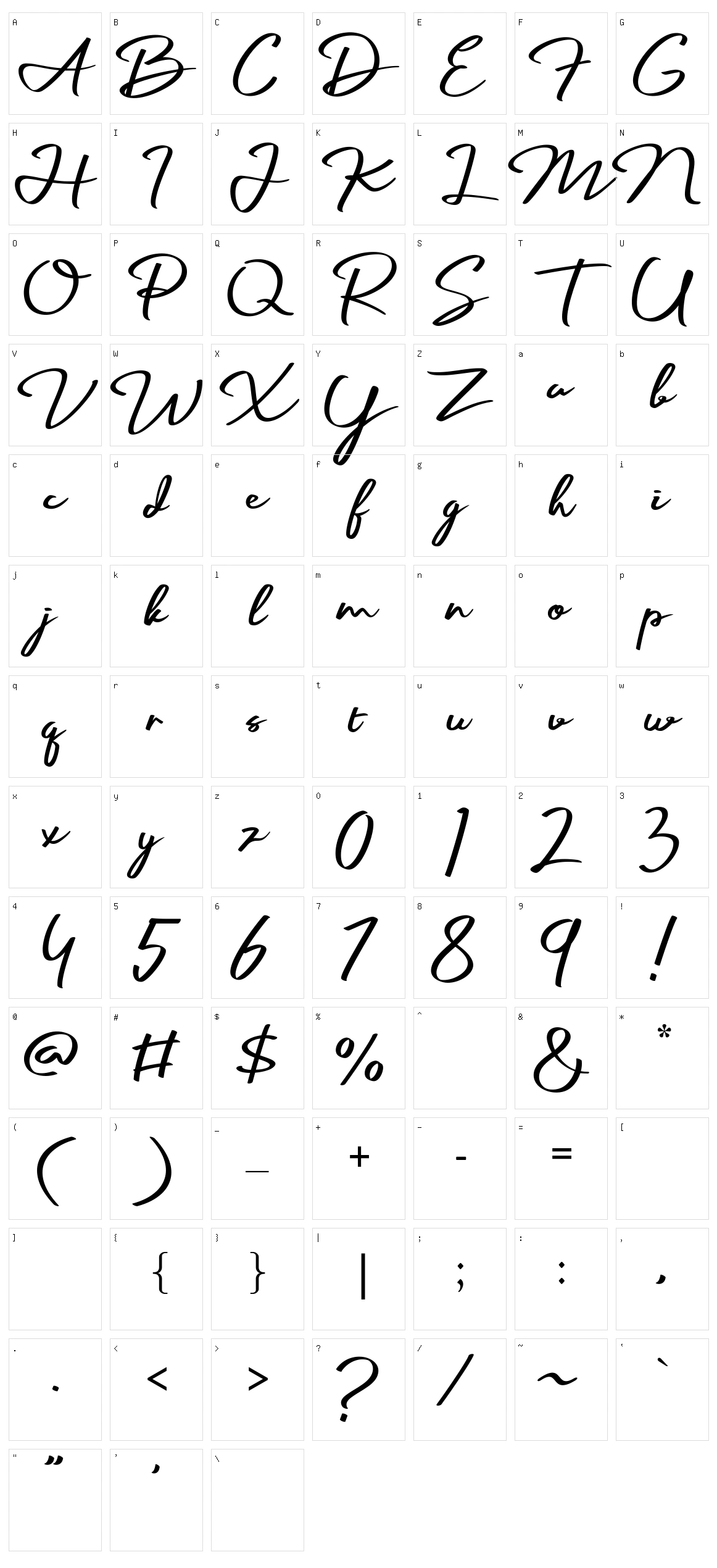 Palmark Character Set