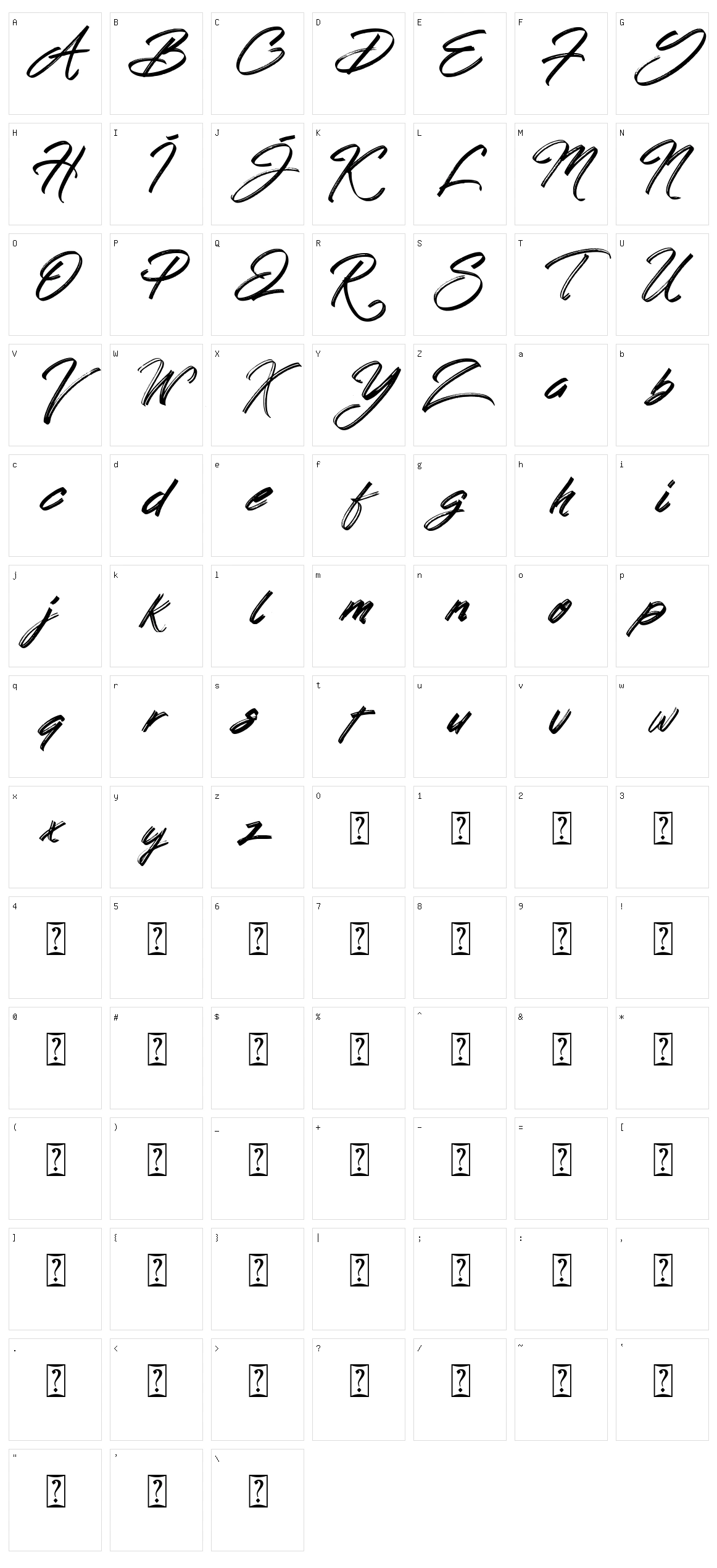 Hong Kong Script Brush Character Set