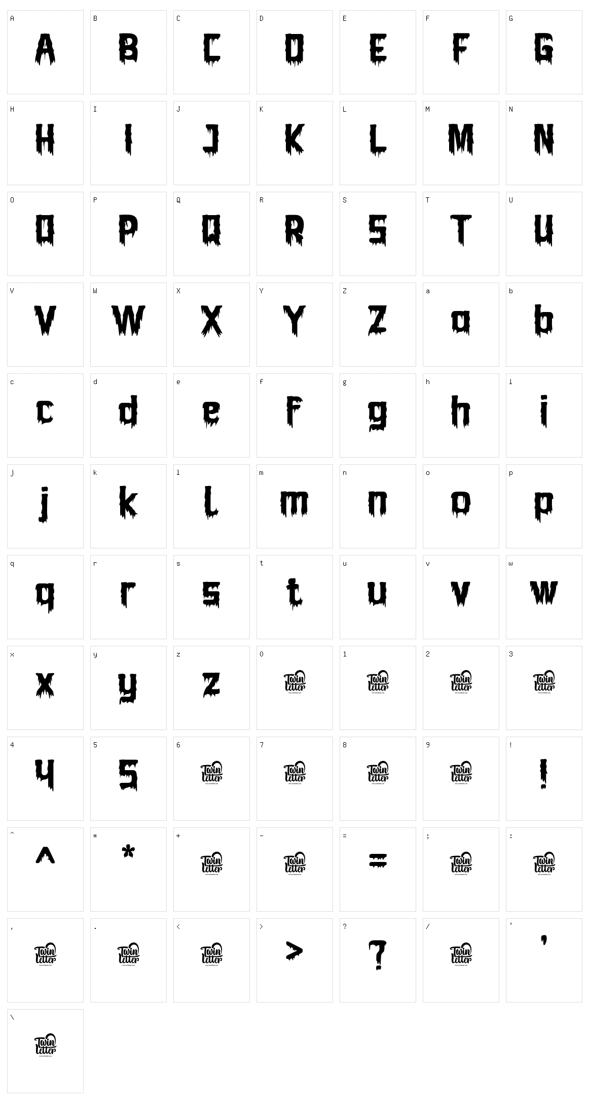 Bhoory Character Set