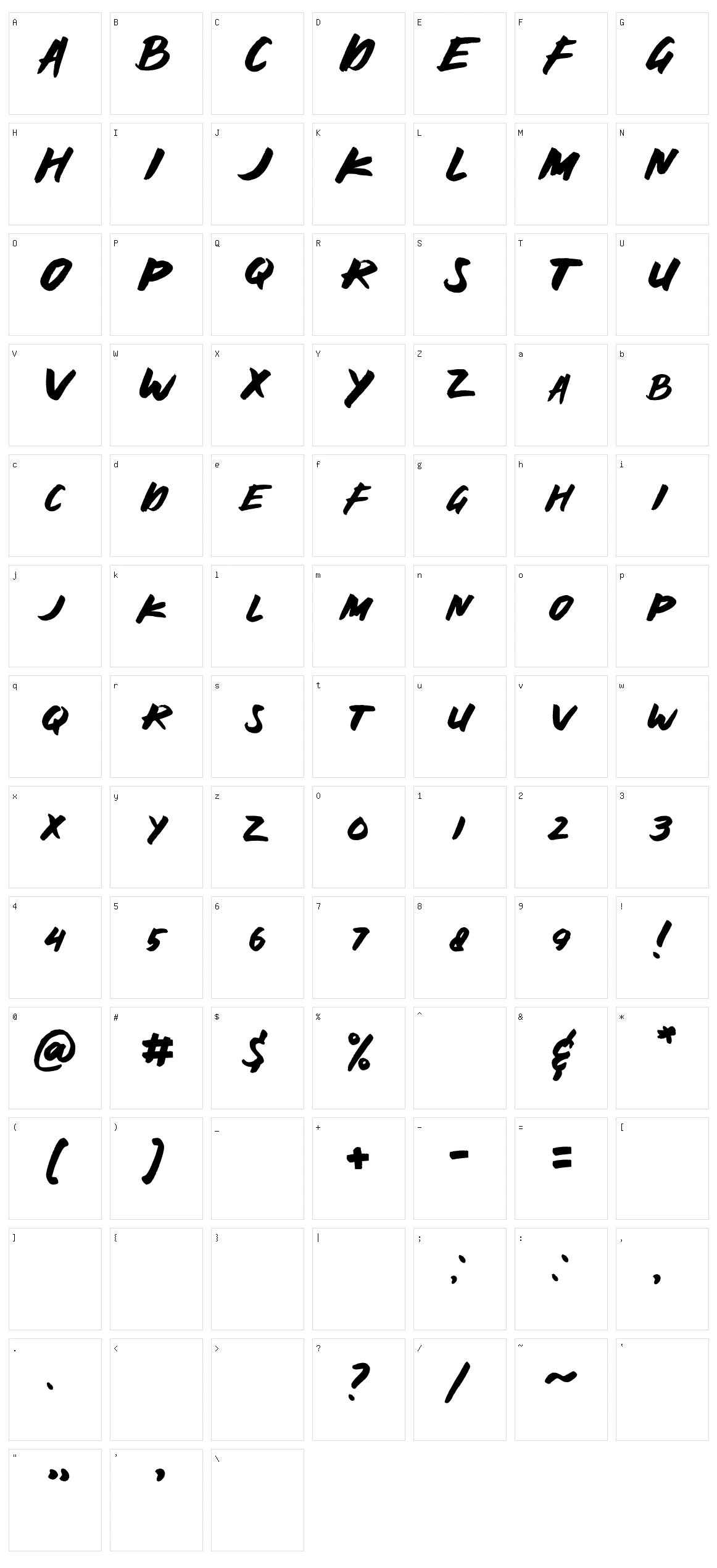 Running Character Set