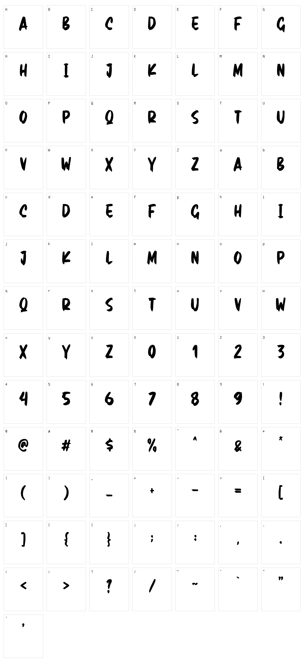 Real Brush Character Set