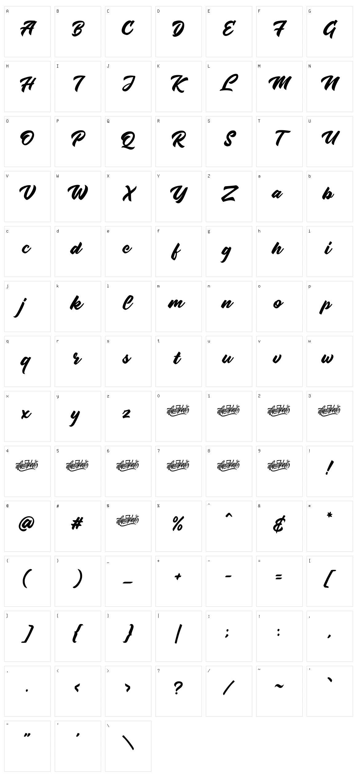 Radens Character Set