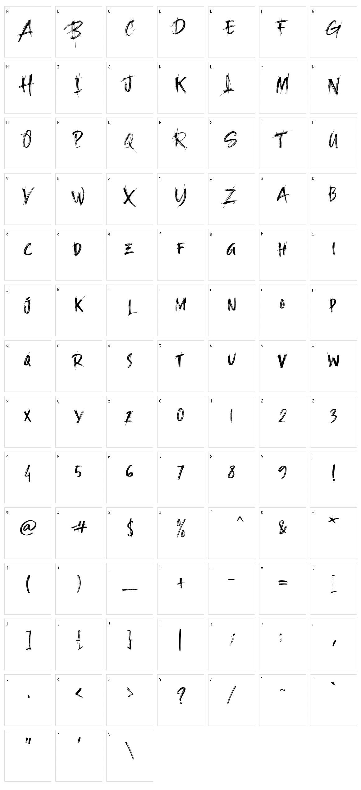 Whiplash Character Set