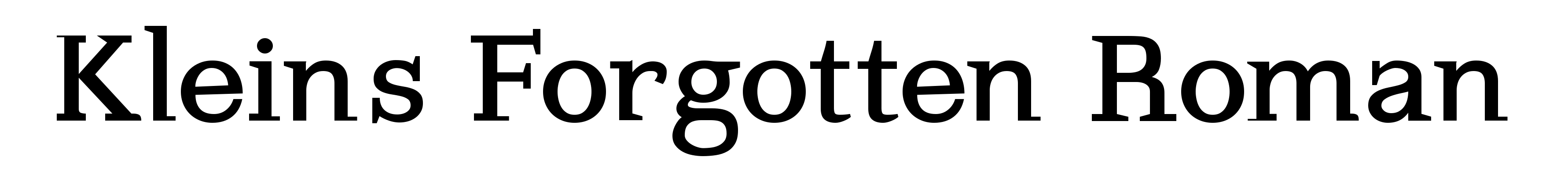 Kleins Forgotten Roman