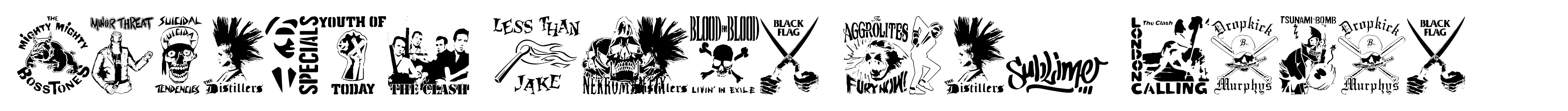 Stencil Punks Band Logos