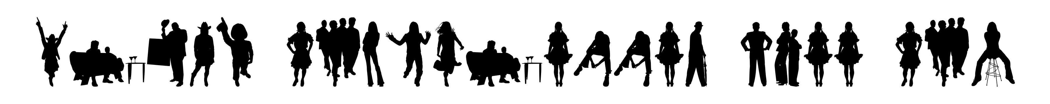 Human Silhouettes Free Six