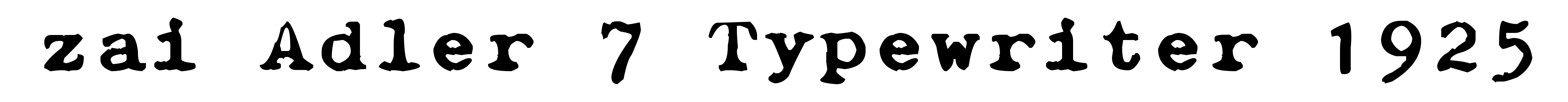 zai Adler 7 Typewriter 1925