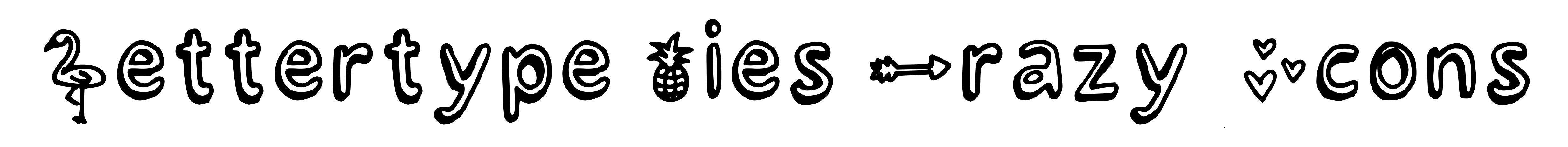 Lettertype Mies Crazy Icons