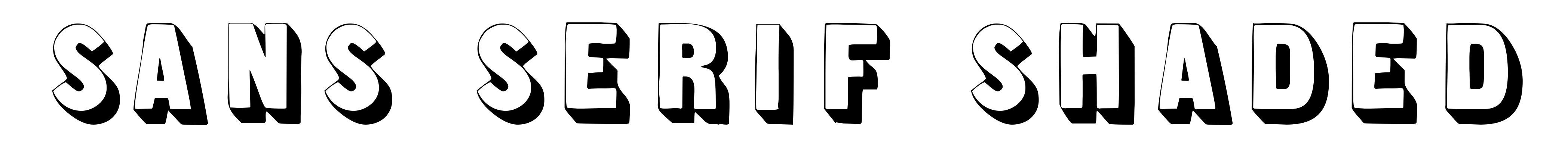 Sans Serif Shaded